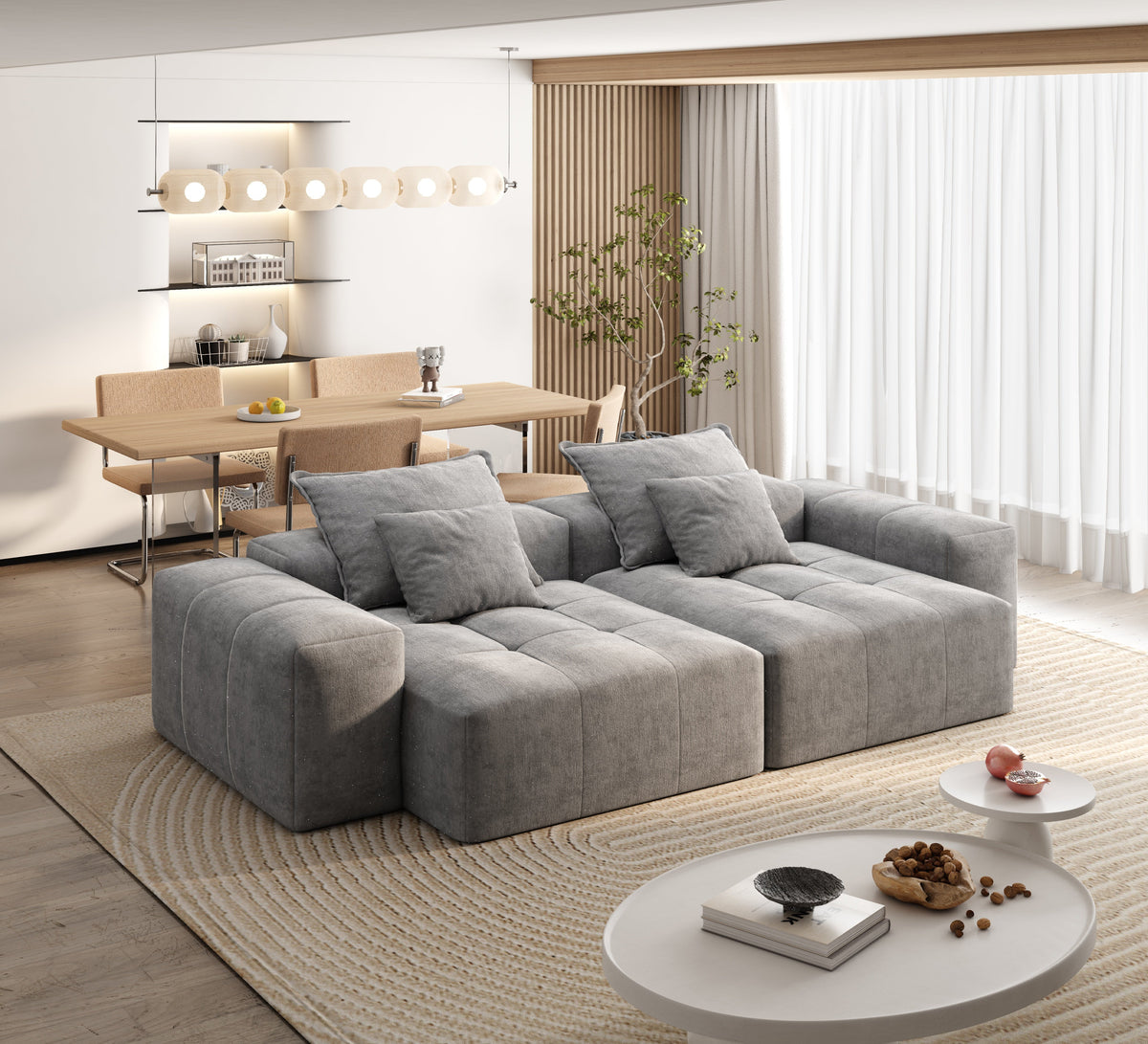 Modern Oversized Modular Sectional Sofa With Chaise Lounge