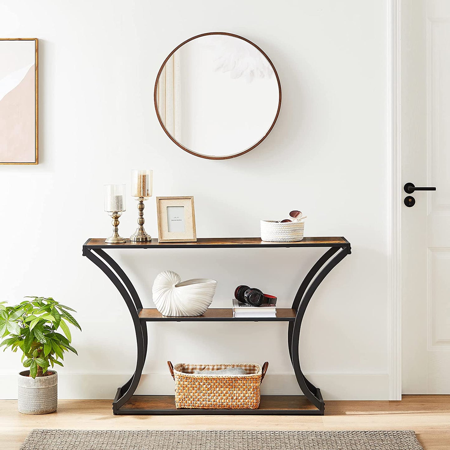 Console Table, Sofa Table, Entryway Table with Curved Frames