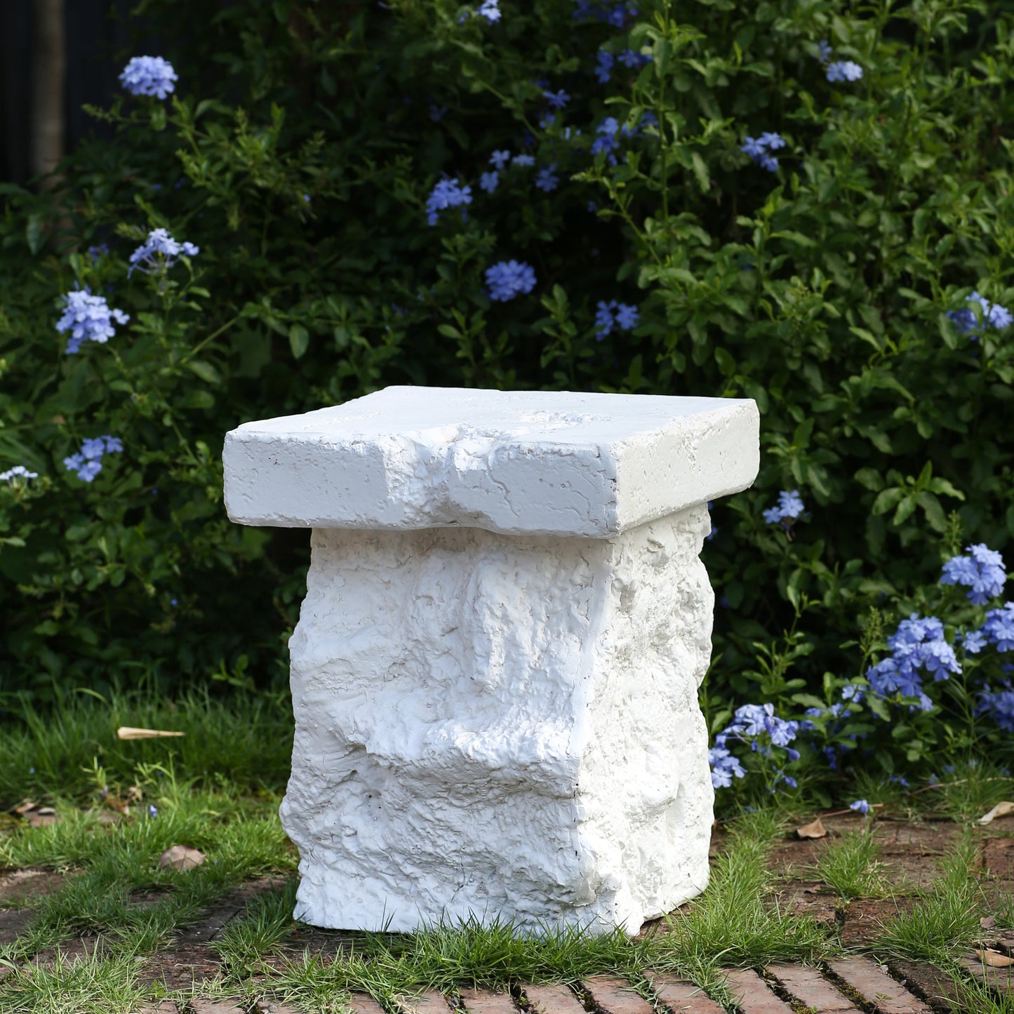 Talia Outdoor Patio Modern Artistry MGO Side Table, White