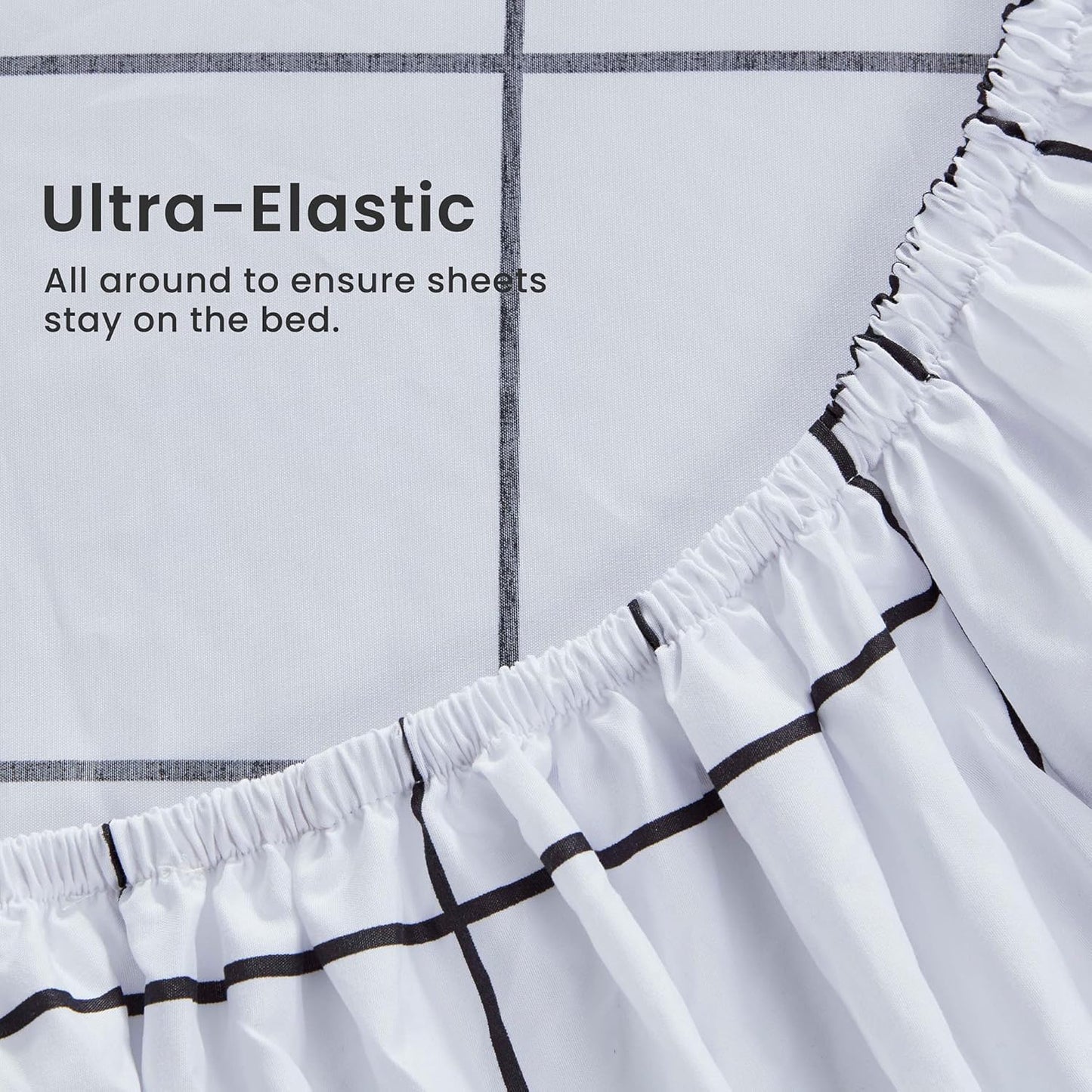 Printed Plaid Sheet Set 4 Piece - Double Brushed Microfiber