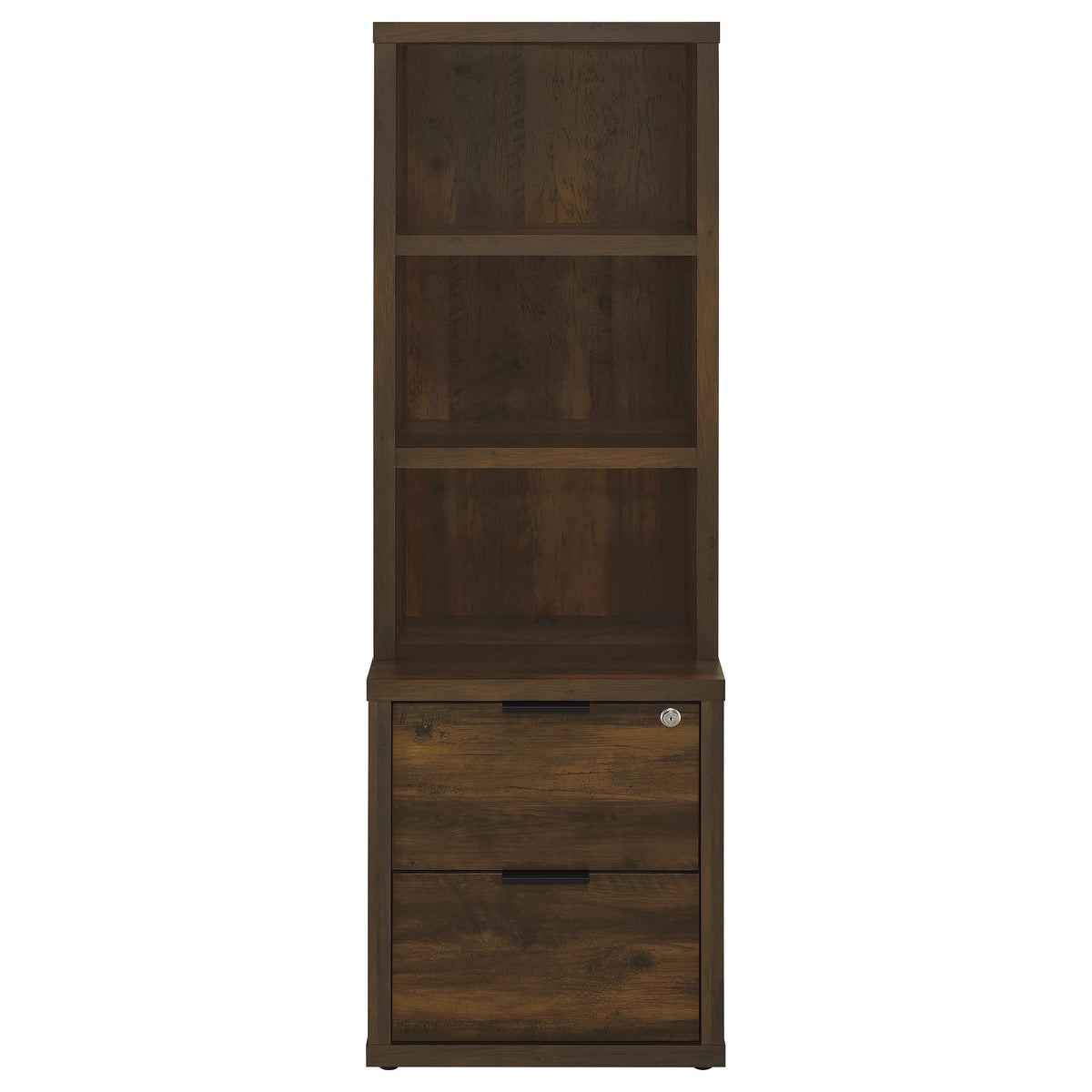 Geary Dark Pine 3-Piece Wall Unit Bookcase Set with USB