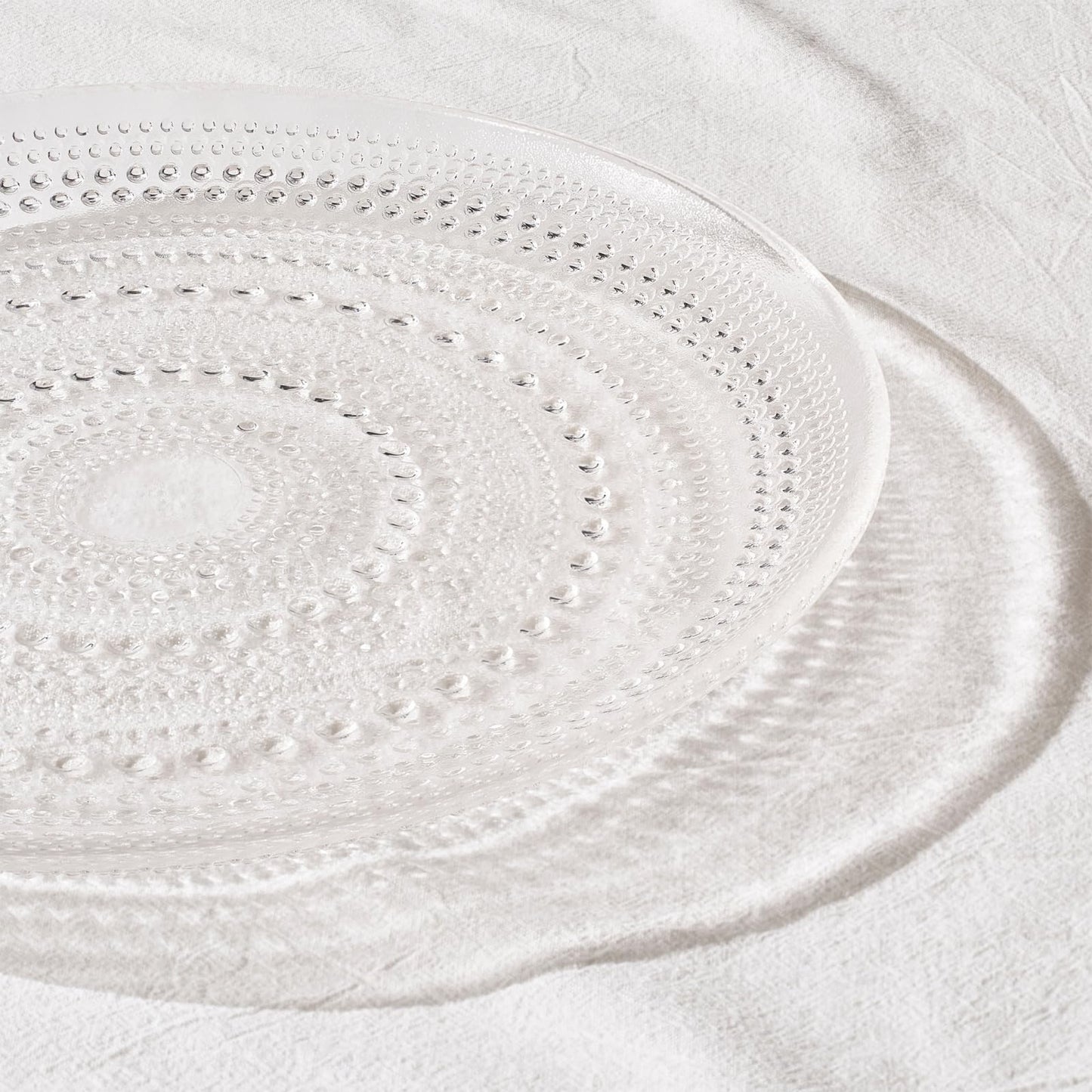Glass Hobnail Dinner or Charger Plates | Set of 4 | Clear