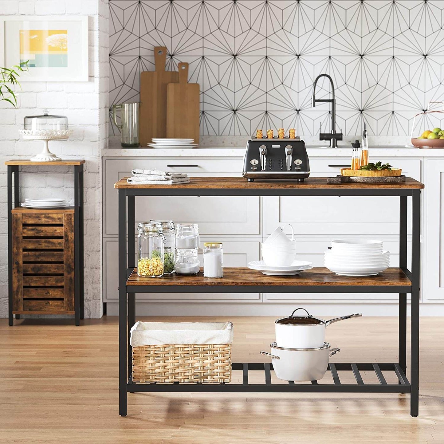 47" Kitchen Island with 3 Shelves