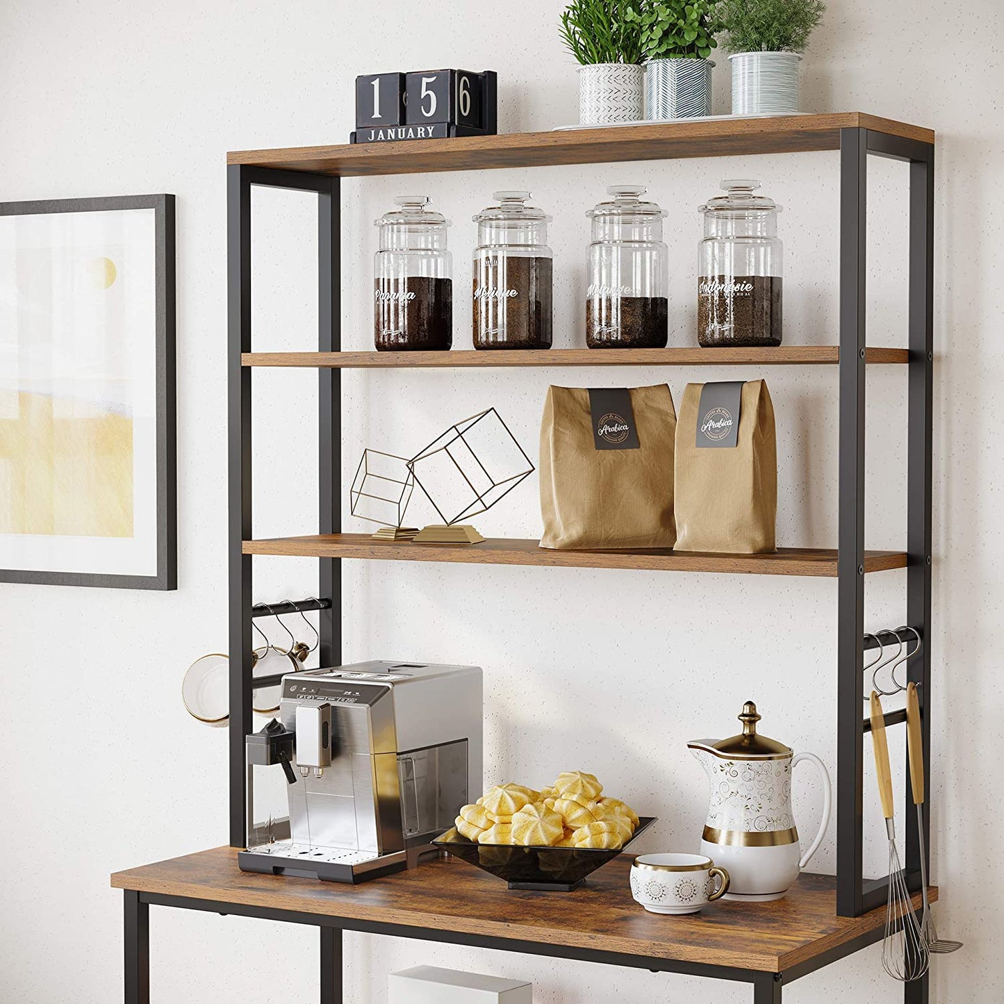 6-Tier Baker's Rack with Hutch