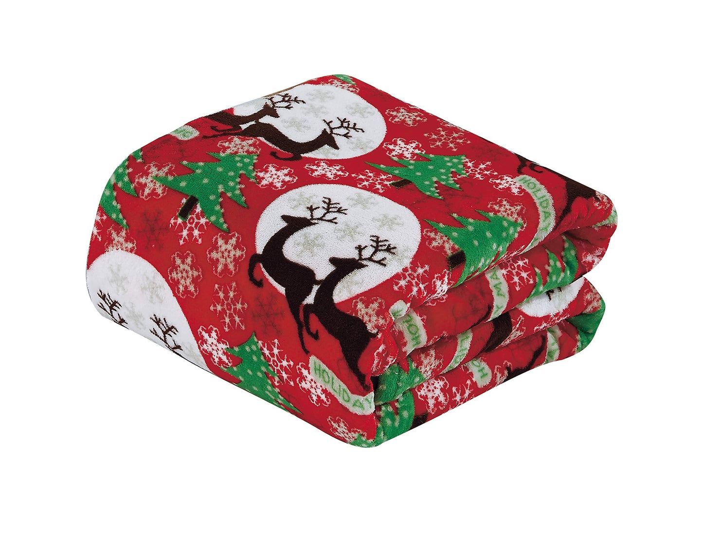 Decor&More Festive Holiday Microplush Throw Blanket (50" x 60") - Forest Friends