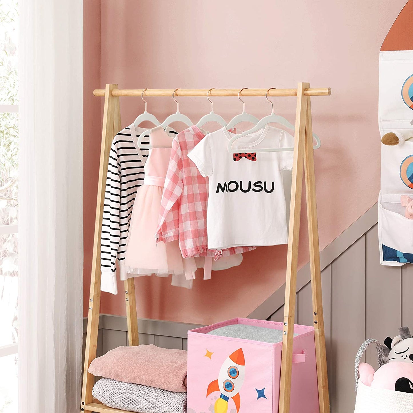Baby Hangers Pack of 50, Children’s Hangers for Closet with Rose Gold Hooks, Premium Velvet Hangers