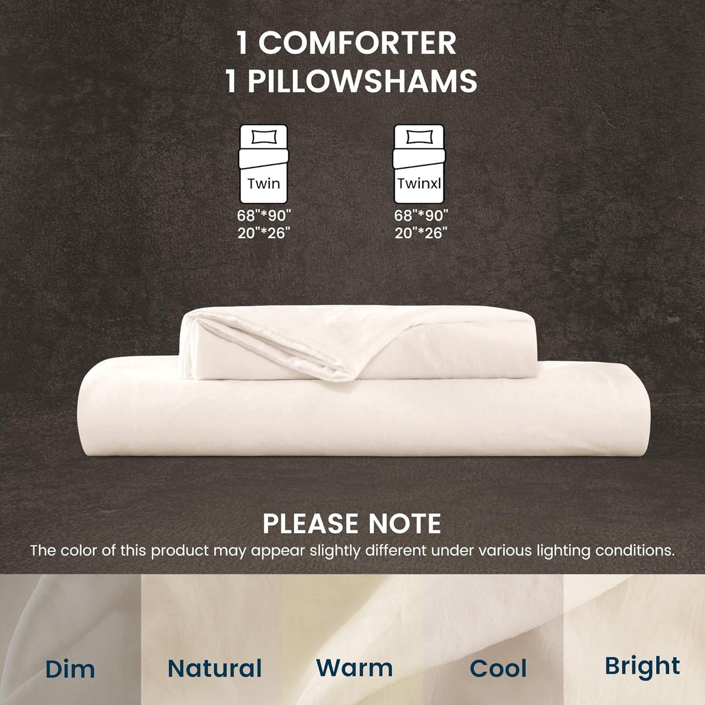 Stone Washed Duvet Cover Set - Beige