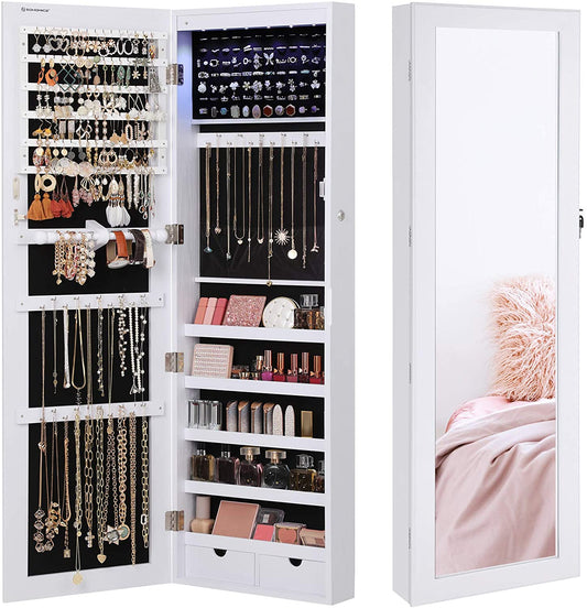 White Hanging Jewelry Armoire