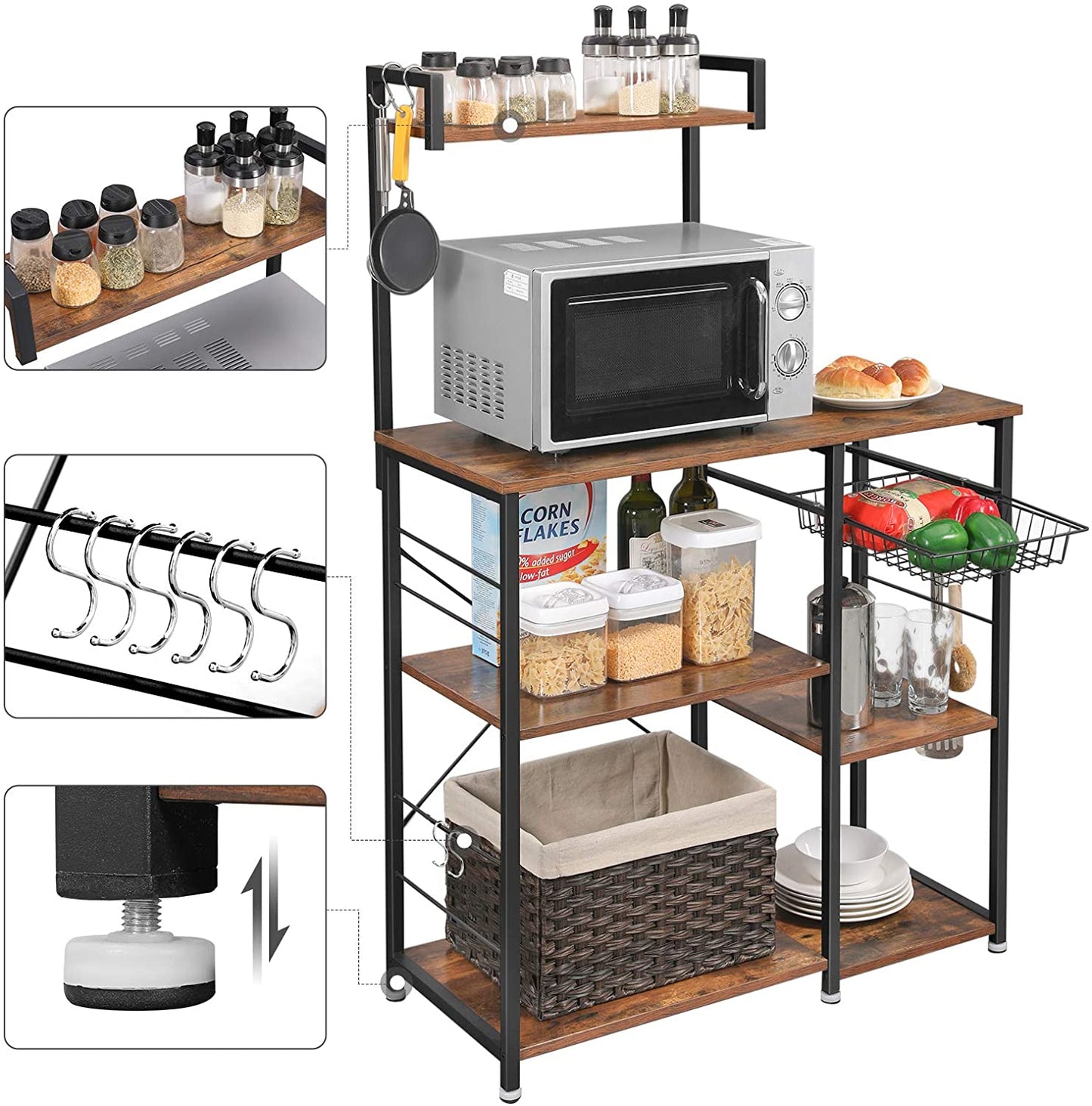HELENA Kitchen Shelf with Spice Rack
