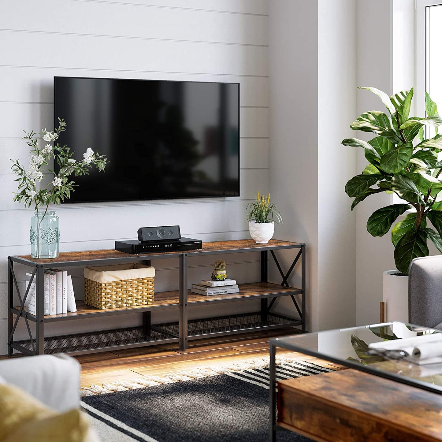 TV Stand for up to 70” TV, 3-Tier, 63” 3