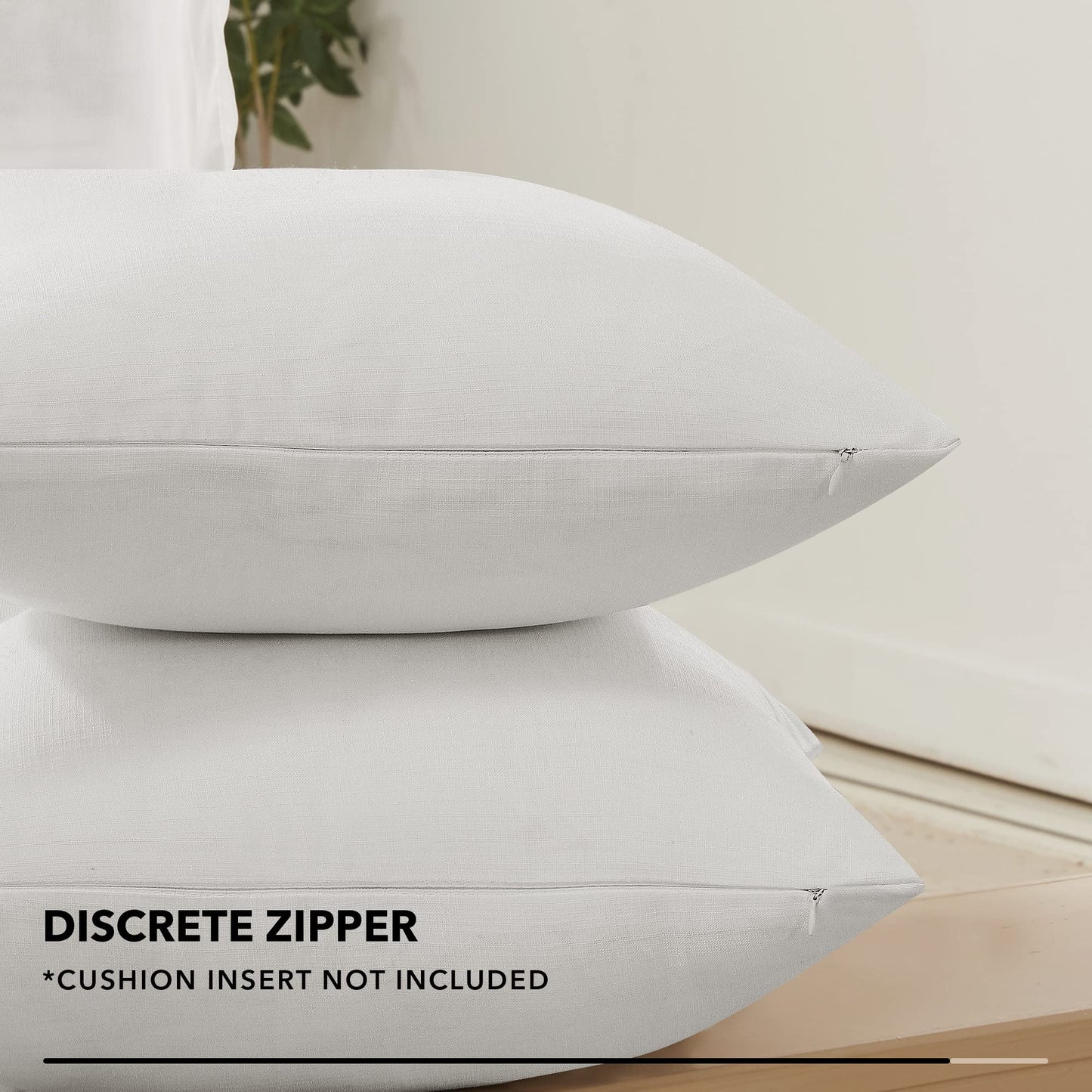 Decorative Linen Throw Pillow Covers, 18x18 Inch, 4 PCS