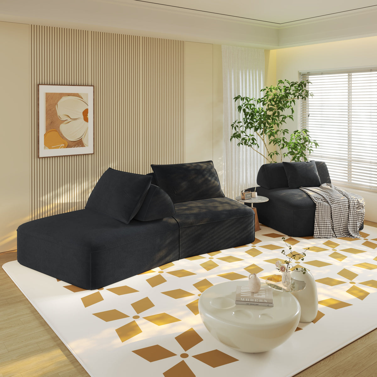 139" Modern Light Luxury Oversized Modular Sectional Sofa Set