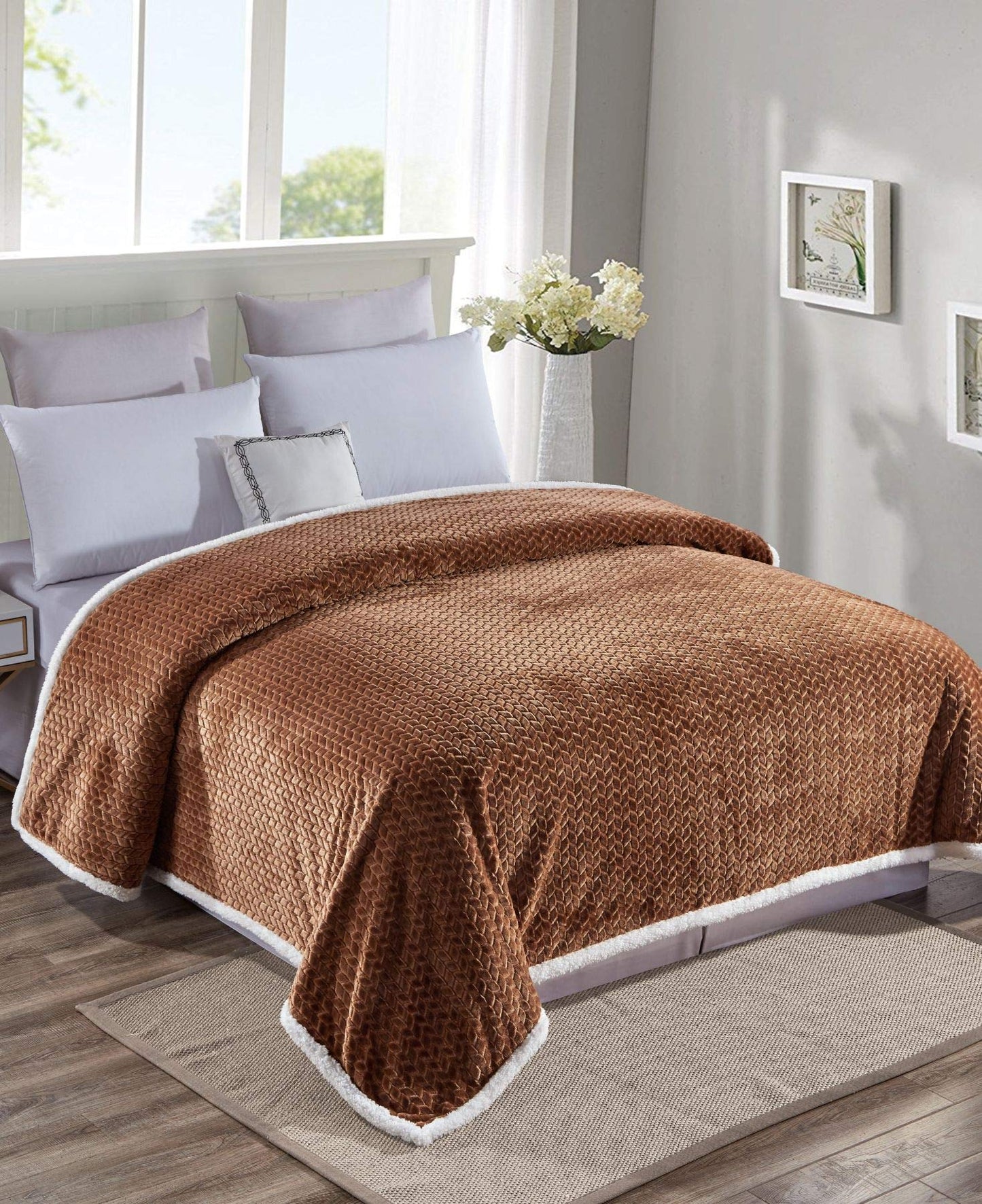 Decor&More Home Essentials Braided Sherpa Blanket