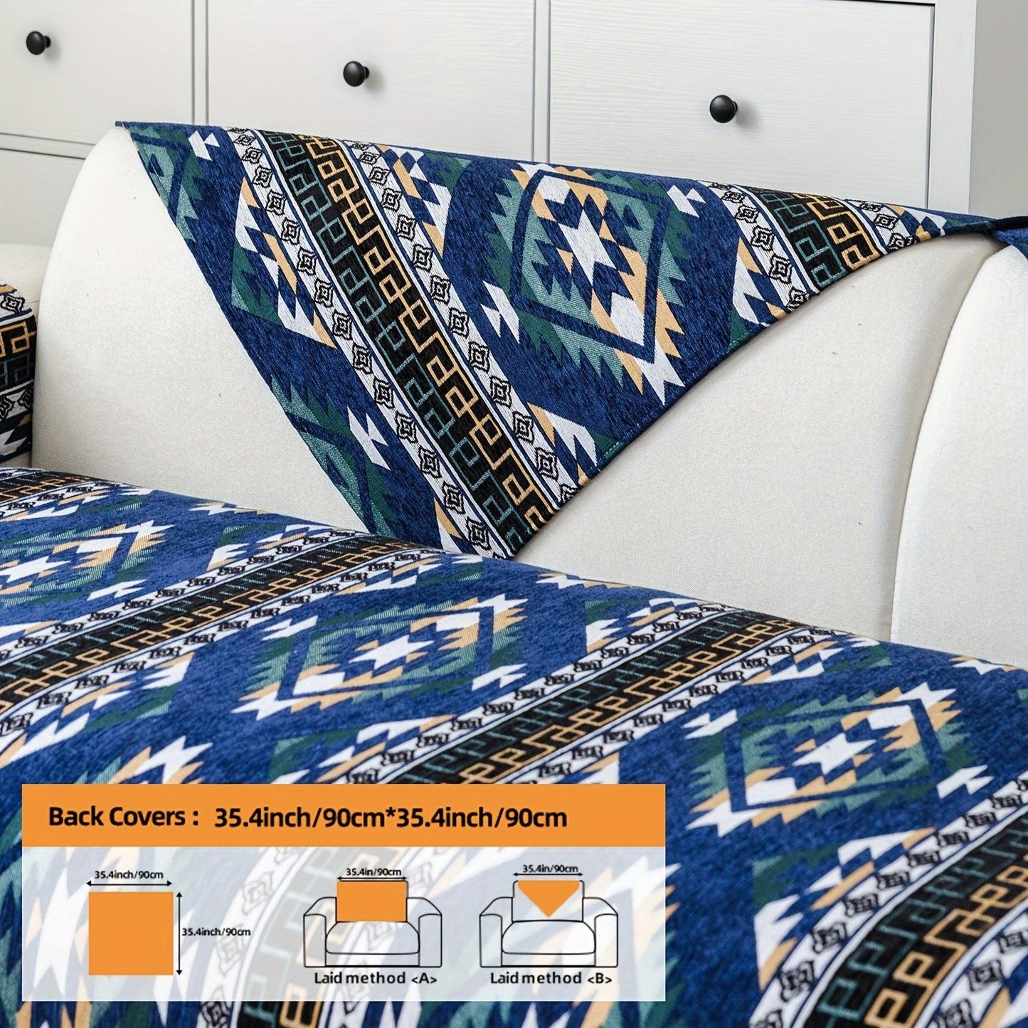 Linen Couch Slipcover | Boho Dog Proof Couch Slipcovers for All-Season