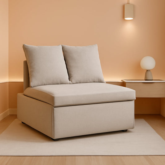 Twin Size Premium Convertible Sofa Bed Sleeper Beige