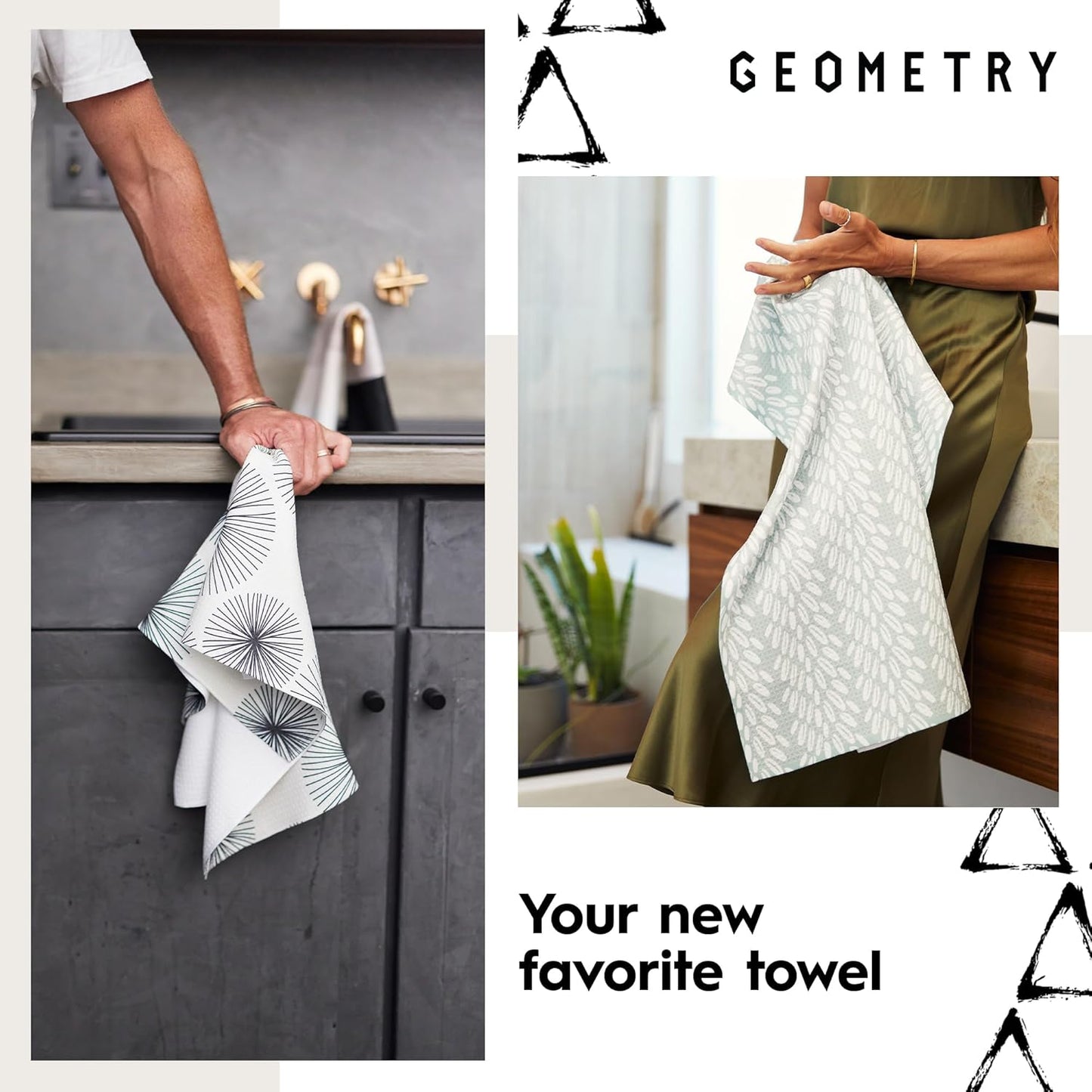 Be Merry Plaid Geometry Tea Towel