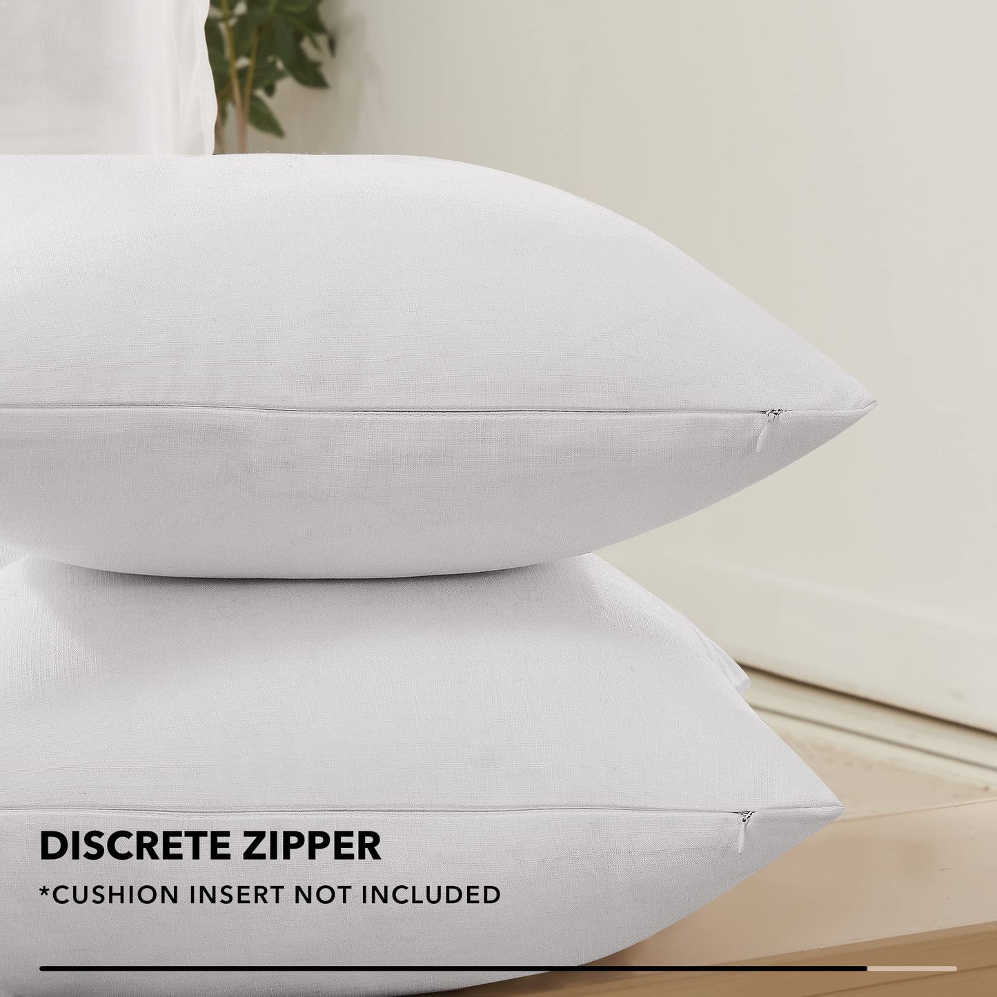 Decorative Linen Throw Pillow Covers, 18x18 Inch, 4 PCS