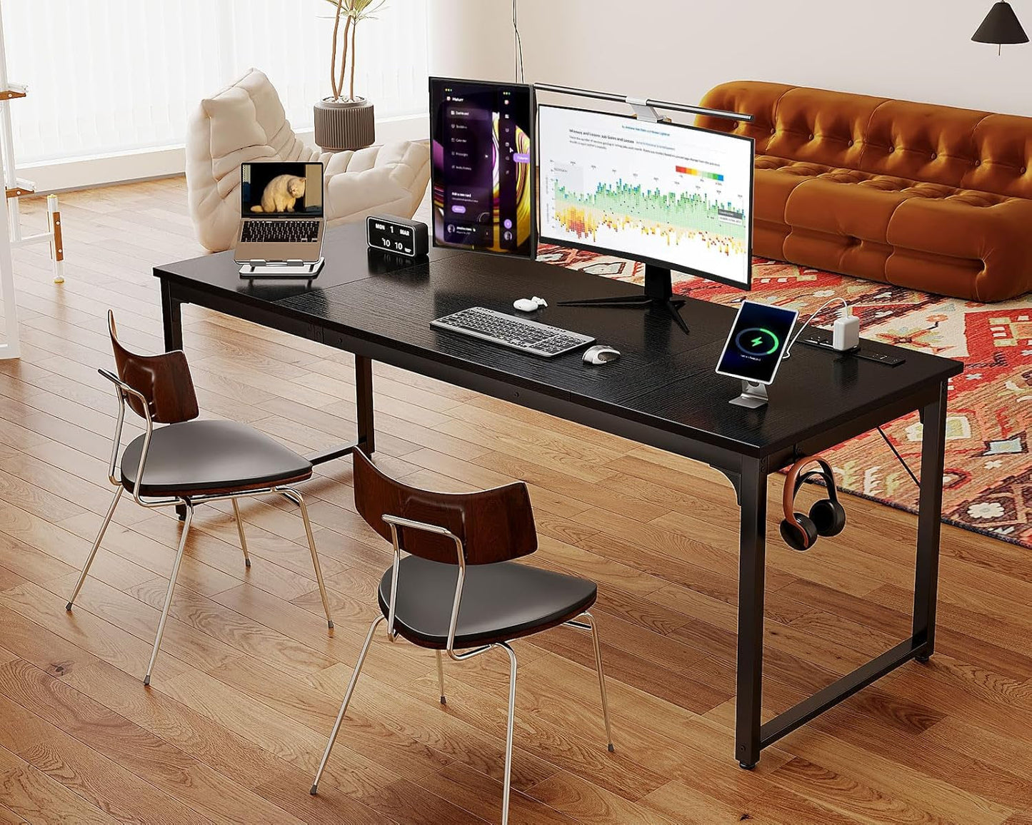 71 Inch Computer Desk With USB Ports For Home Office