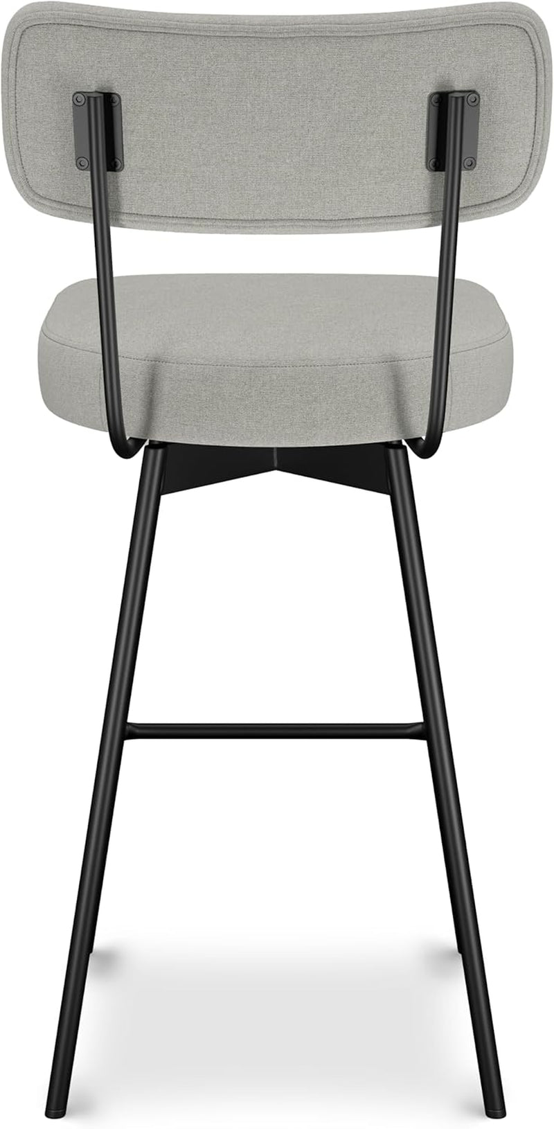 Giselle Swivel Bar Stools Set 2 29 Inch Upholstered Light Grey