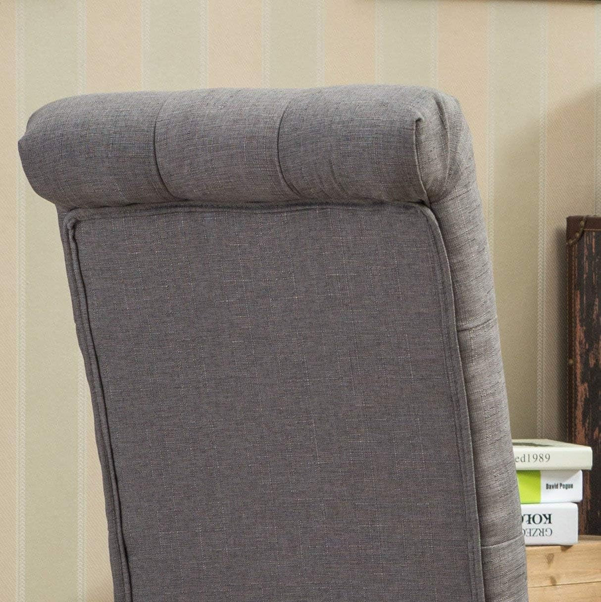 Gray Solid Wood Tufted Parsons Dining Chair Set Of 2