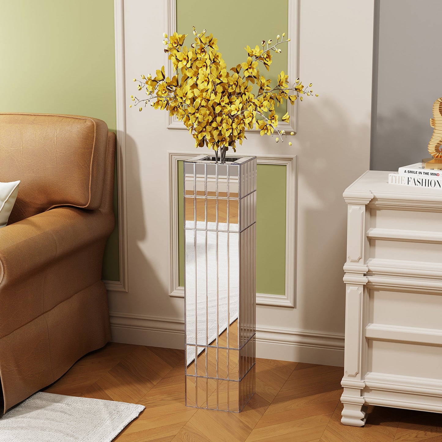 Tall Floor Vase 29.92" (76cm) Mirrored Floor Vase