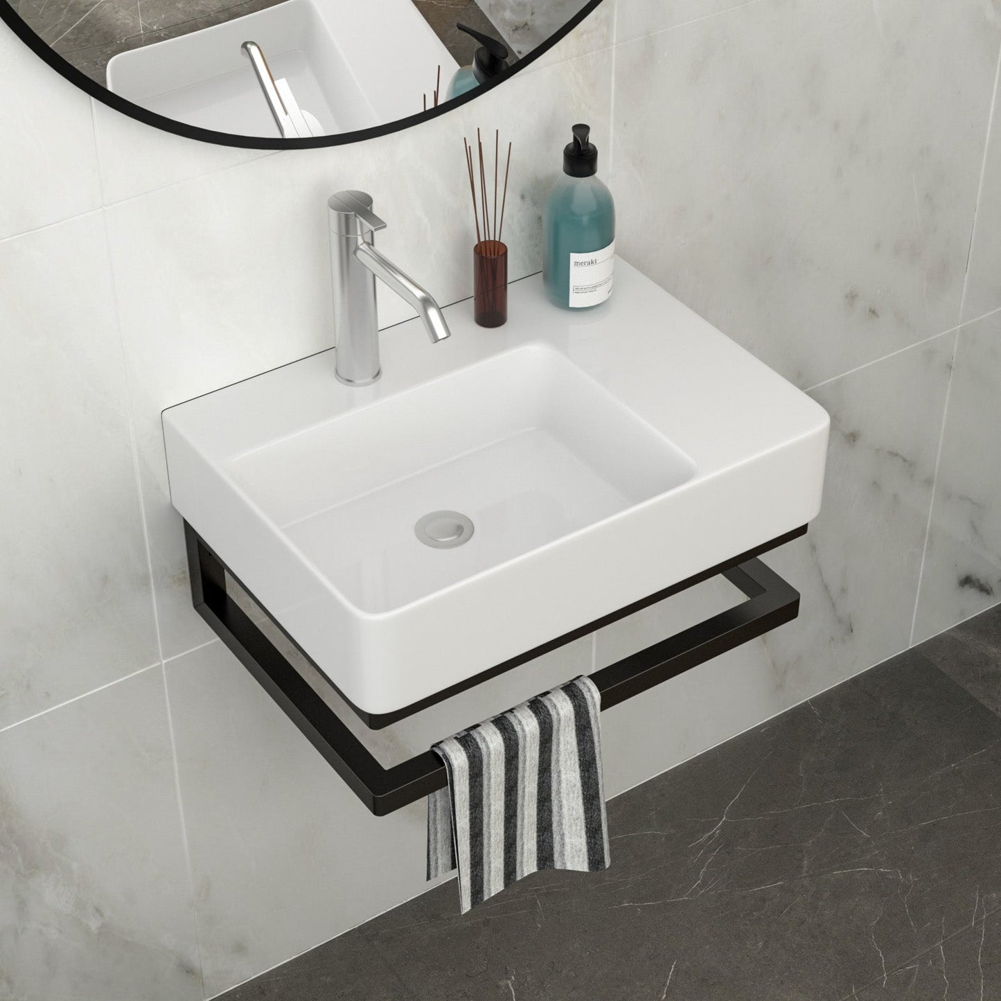 23.25"x15.75" Wall-Mounted Rectangular Ceramic Bathroom Sink