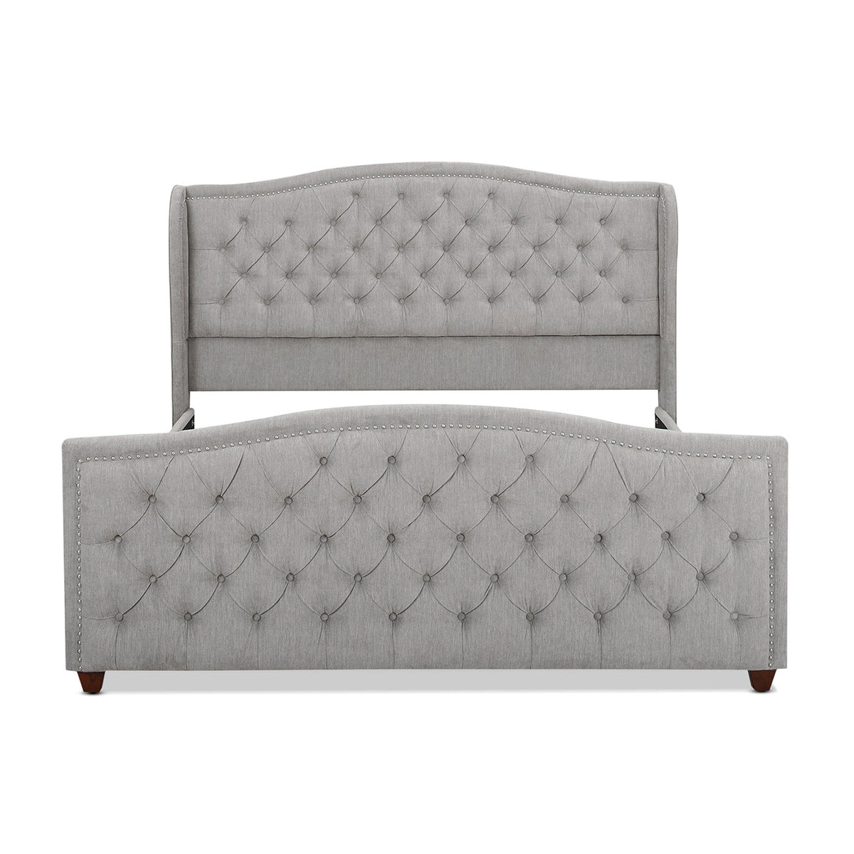 Marcella Upholstered Shelter Headboard Bed Set, King