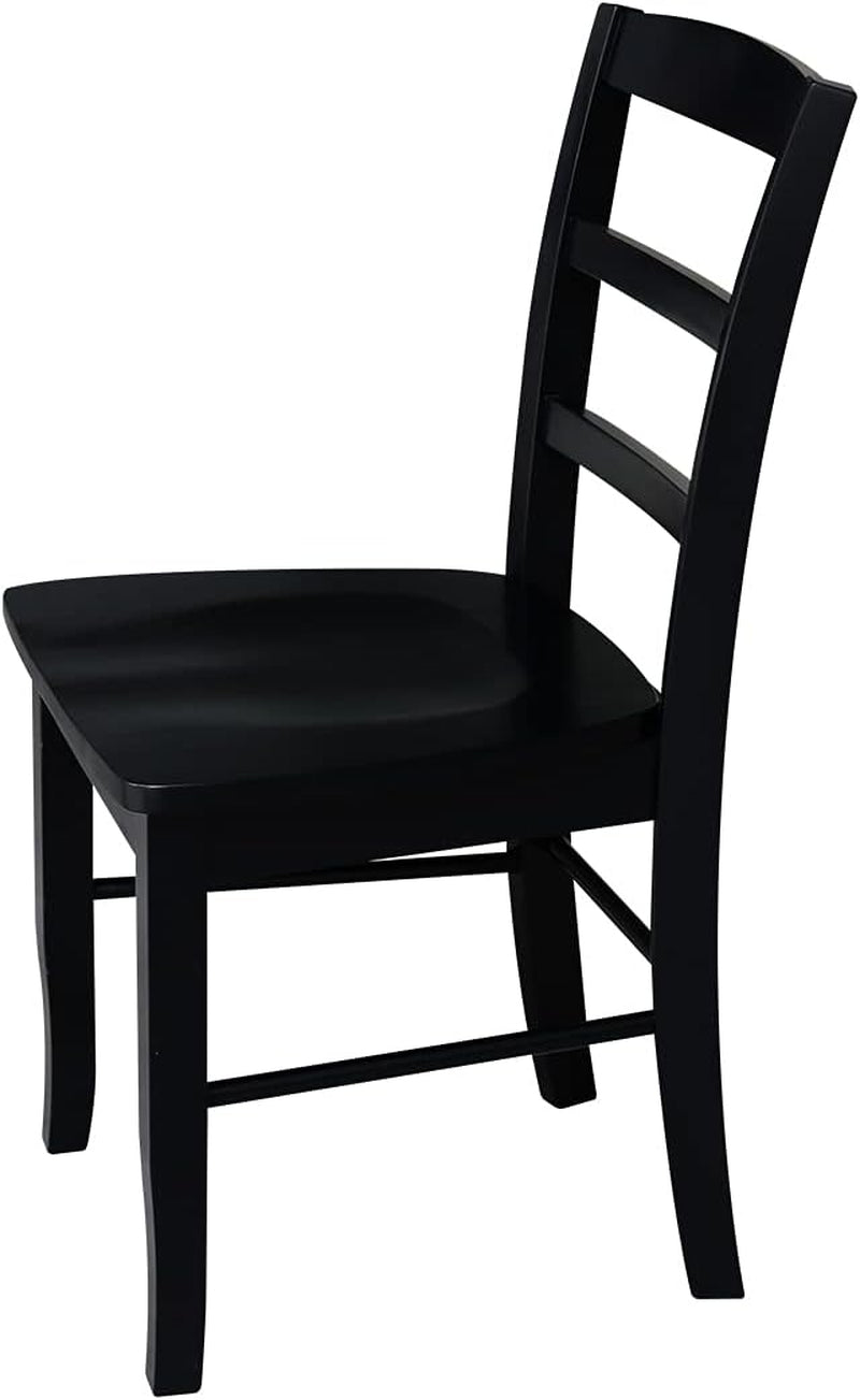 Set Of 2 Black Madrid Ladderback Dining Chairs For Kitchen