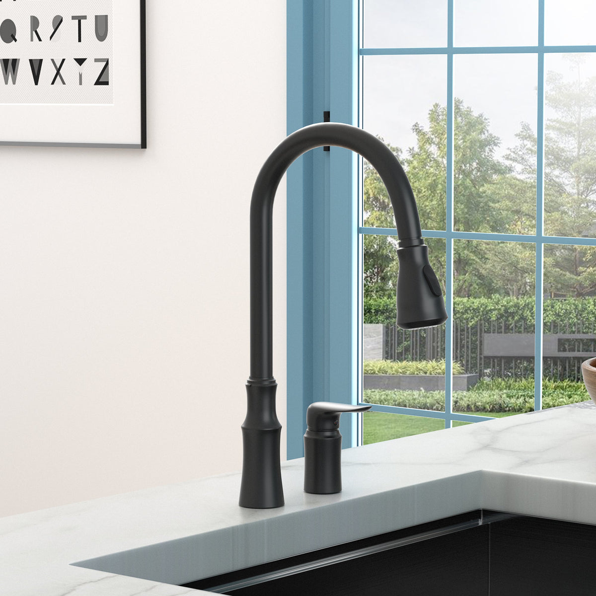 Kitchen Sink Faucet with Separate Handle, Matte