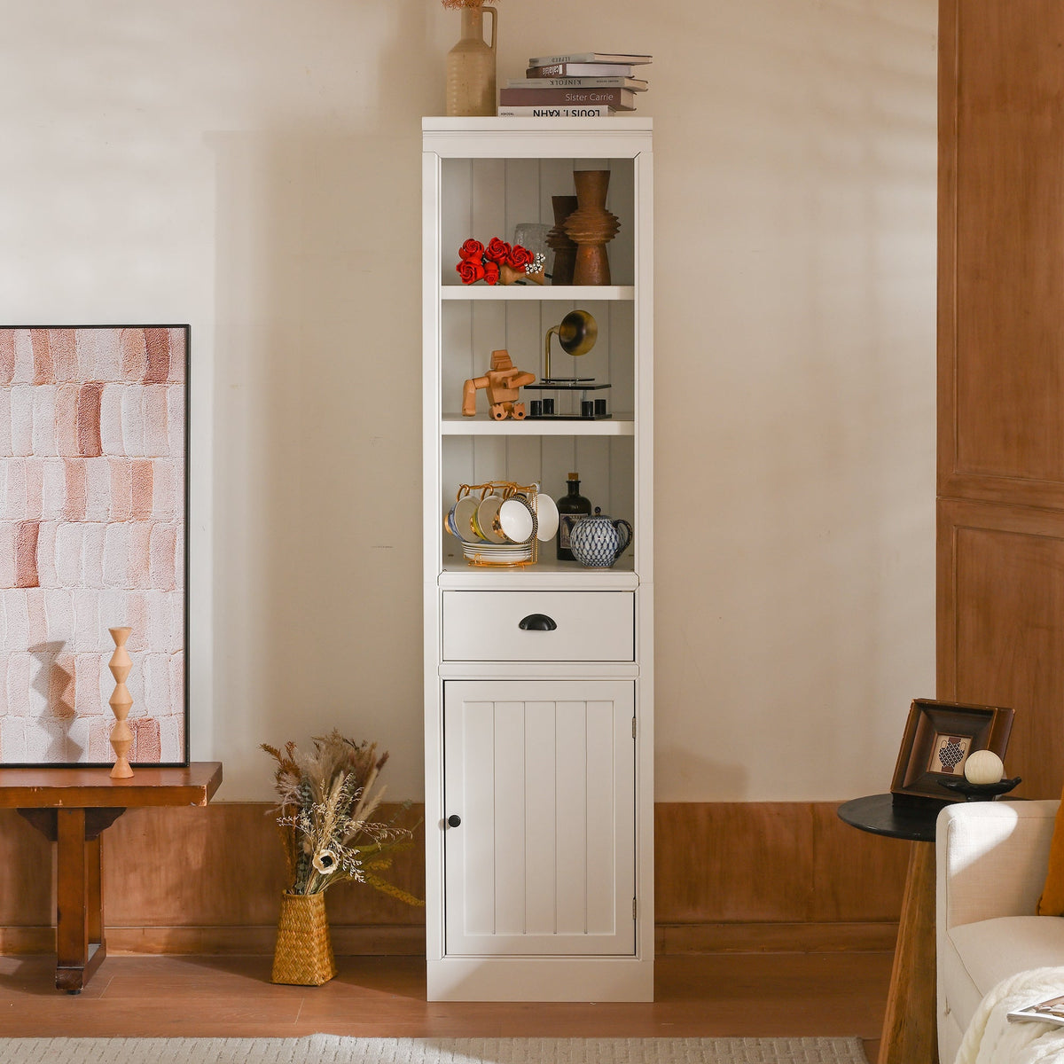 75'' Freestanding Display Bookshelf with Storage & Cabinet