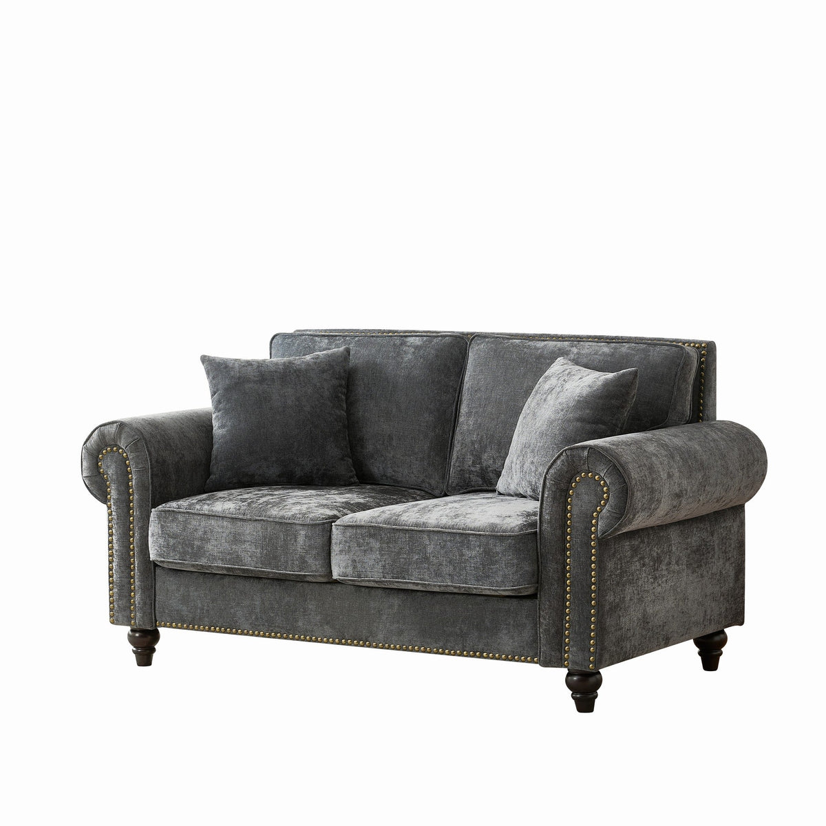63" Modern 2-Seater Sofa with Rolled Arms
