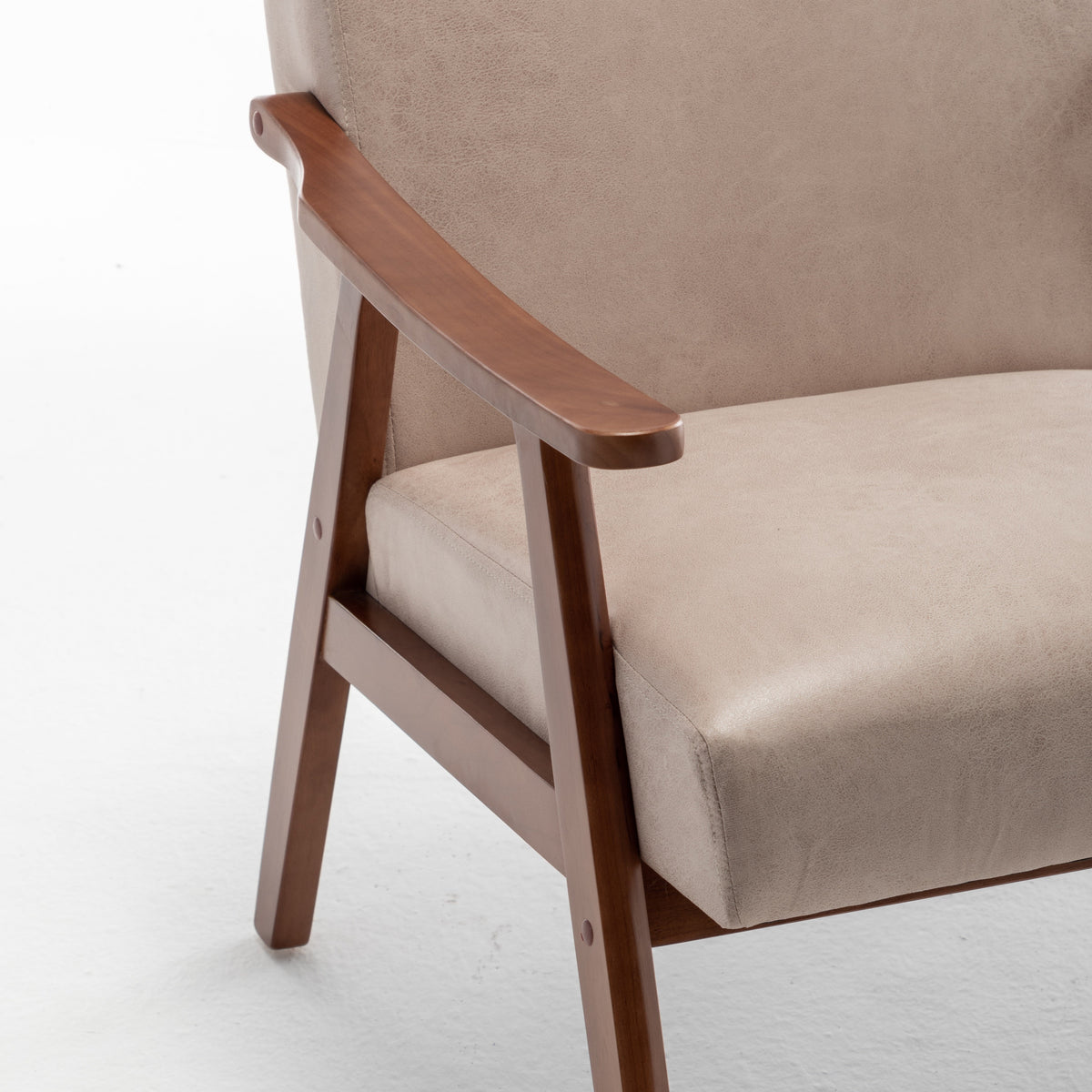 Mid-Century Modern Accent Chair with Microfiber Upholstery
