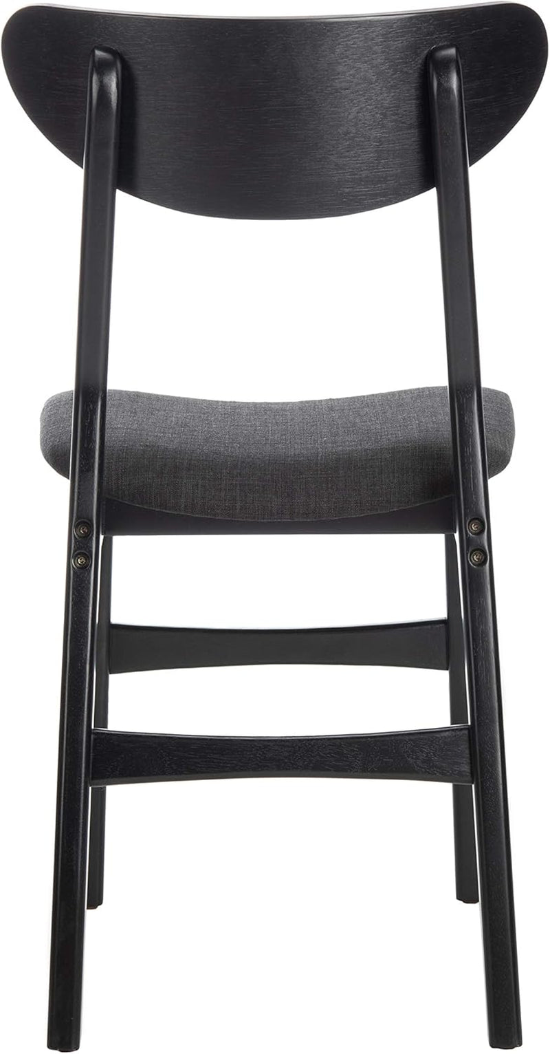 Home Lucca Retro Black Cushion Dining Chair Set Of 2 Wood