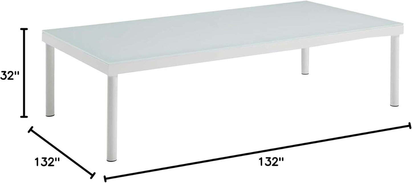 8 Piece White Aluminum Outdoor Patio Furniture Set