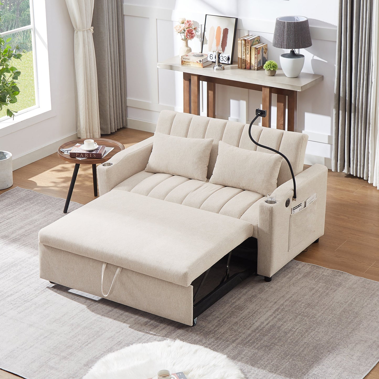 55.9" Convertible Sofa Bed Loveseat