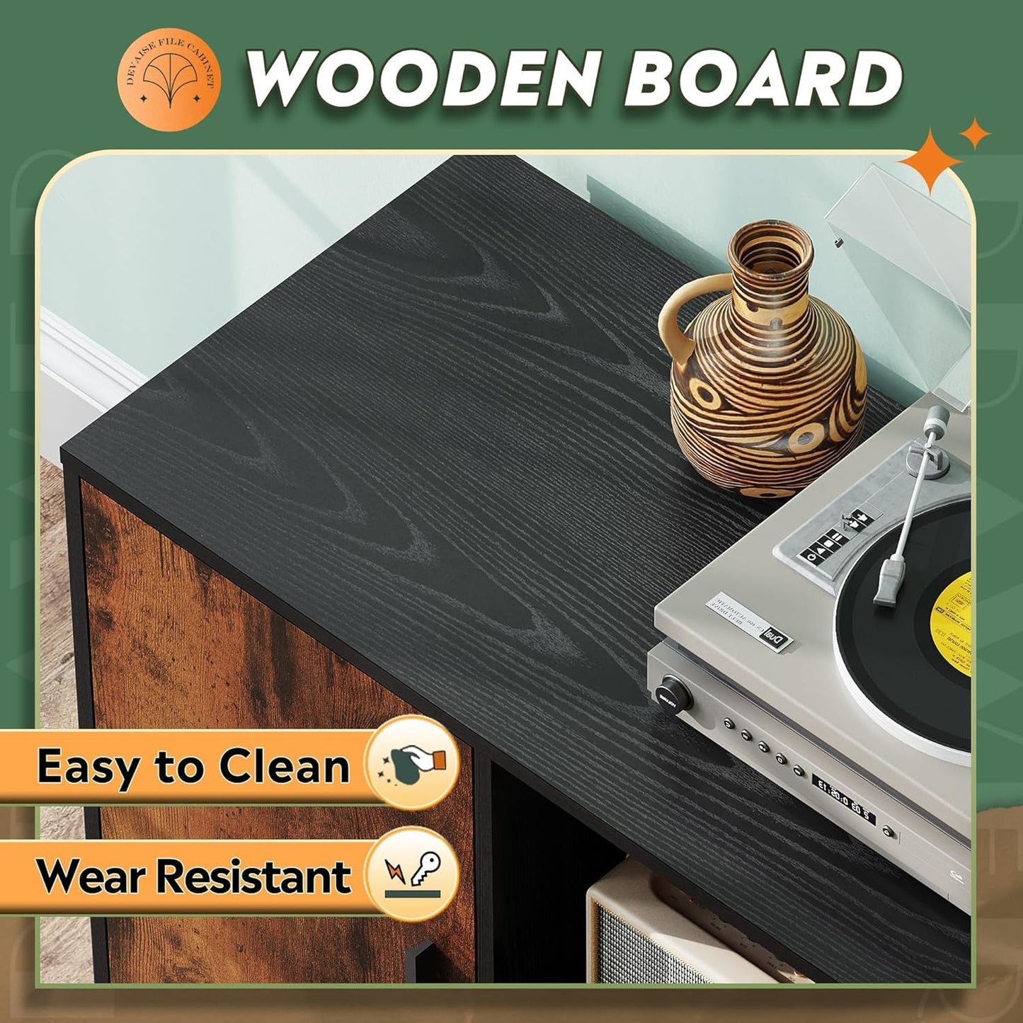 Locking Lateral File Cabinet With Printer Stand System