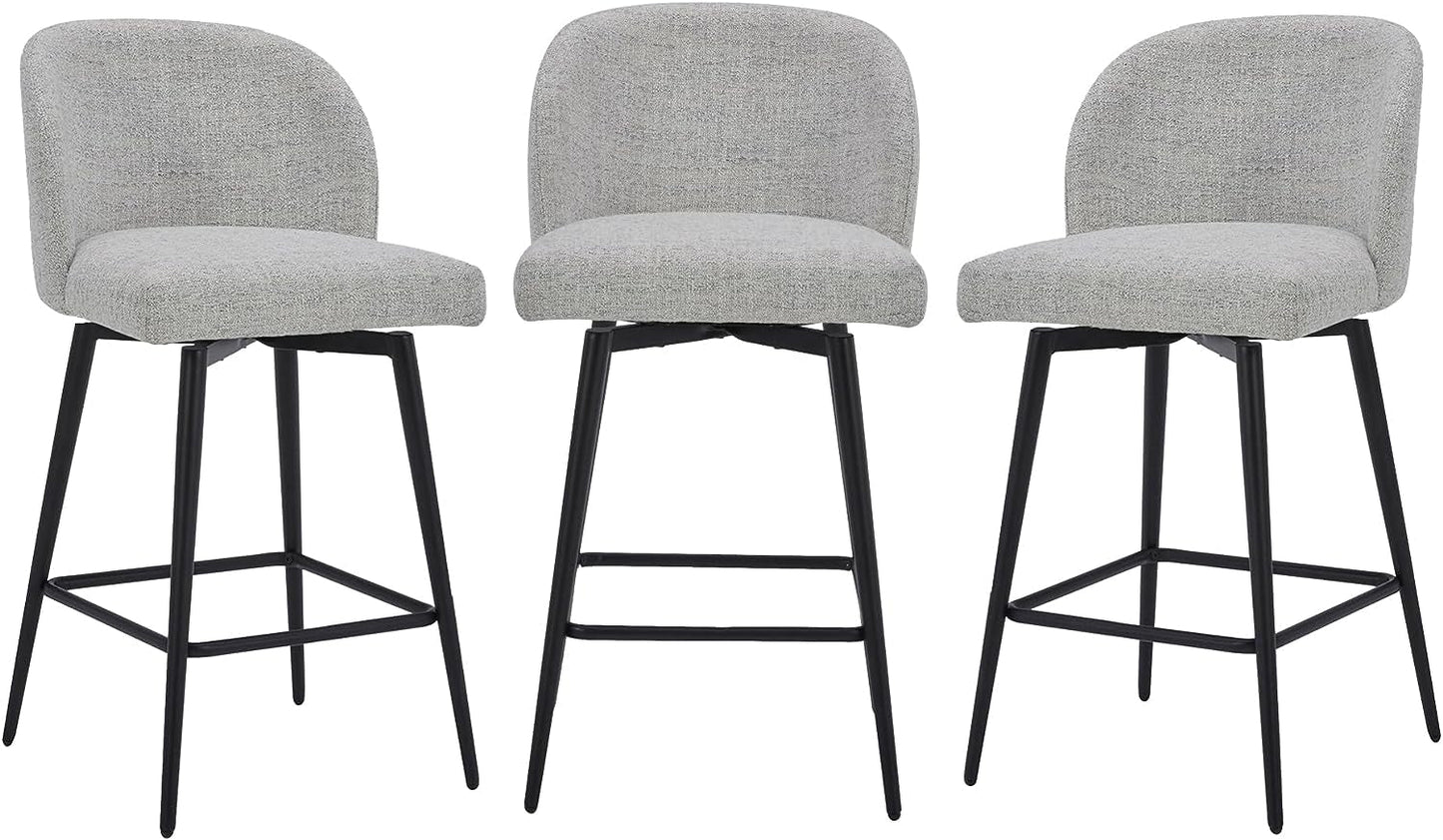 Counter Height Bar Stools Set of 3 26 Inch Seats 360 Swivel