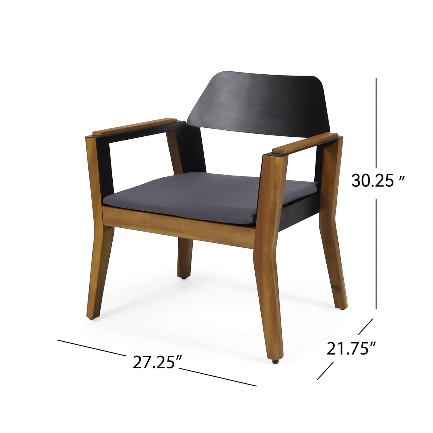 Soho Transitional Style Outdoor Club Chair Set of 2 with Cushions
