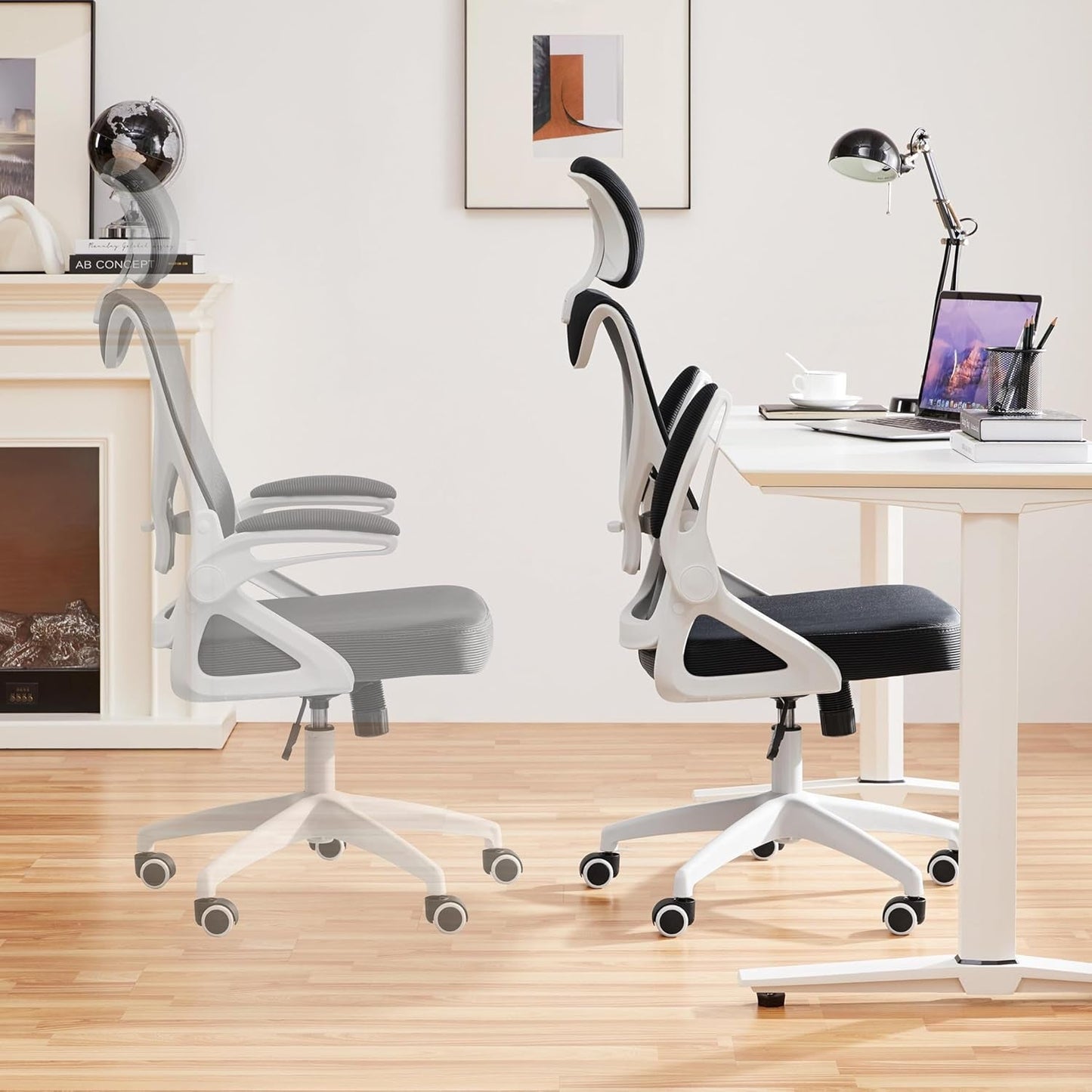 Ergonomic Mesh Office Chair High Back White And Black