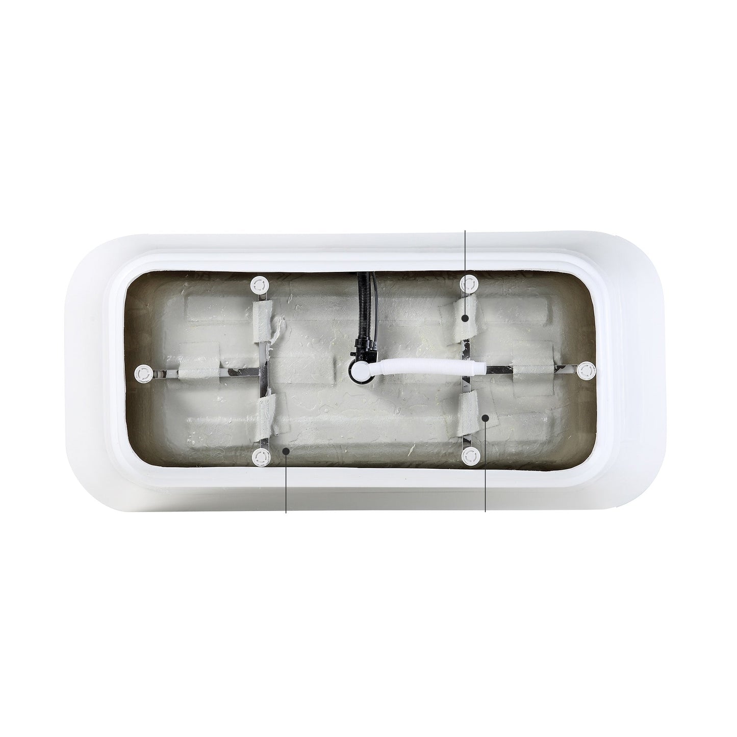 59" Acrylic Freestanding Bathtub Stand Alone Soaker Tub