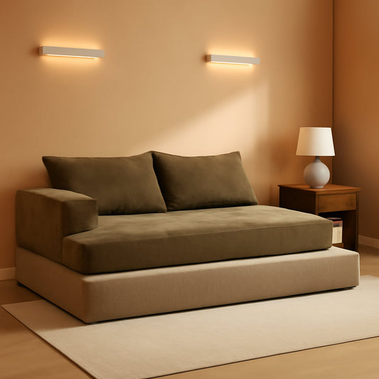 Folding Bean Bag Chair 3in1 Convertible Sofa Bed Brown