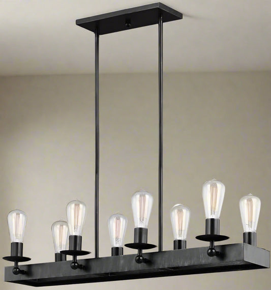 Eight-Light Linear Chandelier