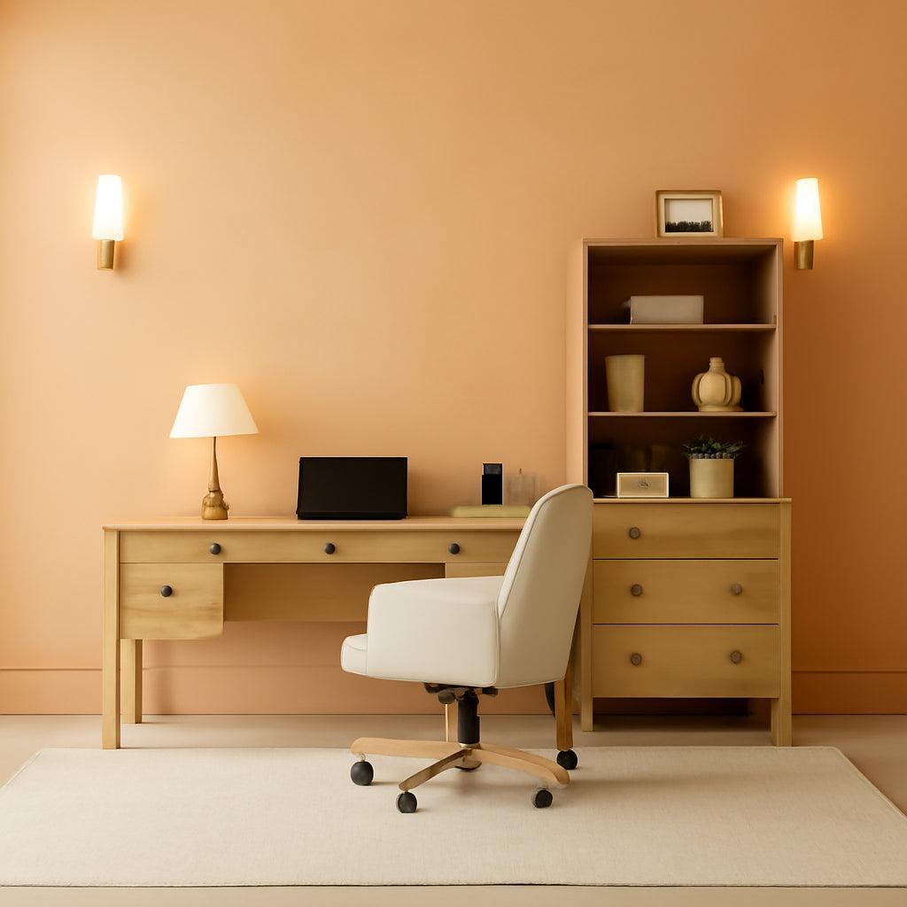 Oakwood Finish 56-Inch Executive Desk With USB Charging