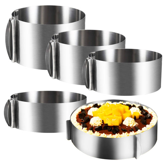 Expandable Stainless Steel Cake Ring Mold  Adjustable Baking Tool
