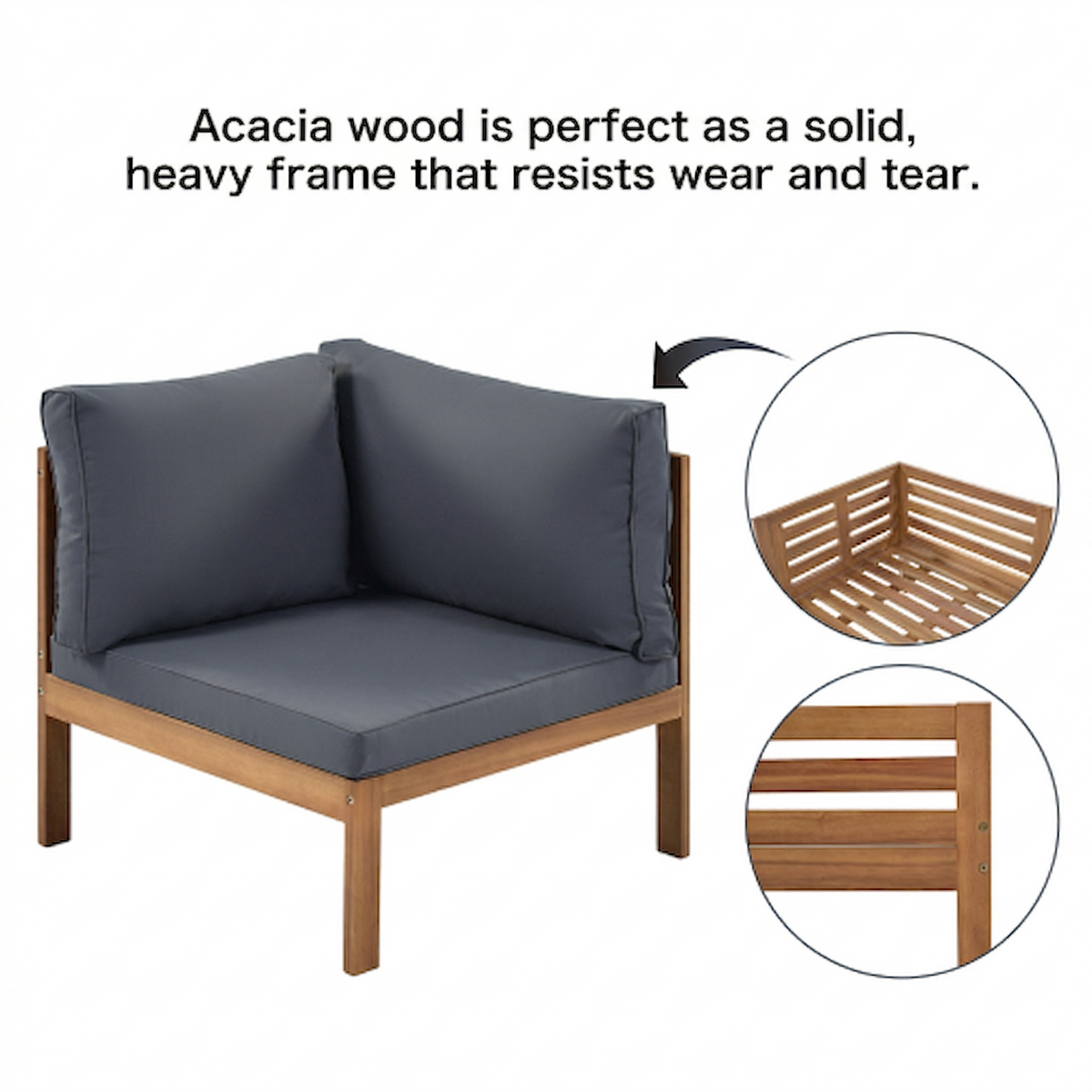 Wood Structure Outdoor Sofa Set