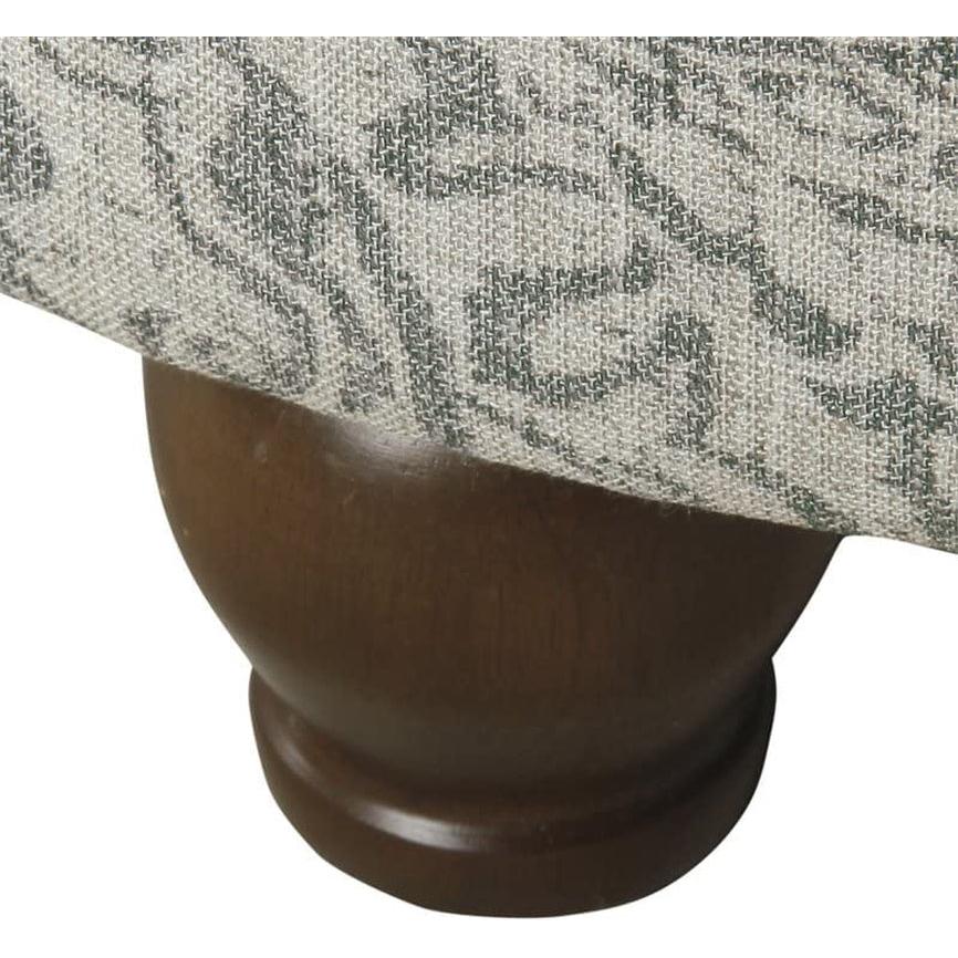 Gray Floral Storage Ottoman Large Round For Living Room