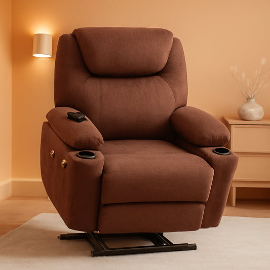 Large Power Lift Recliner Chair With Massage And USB Ports