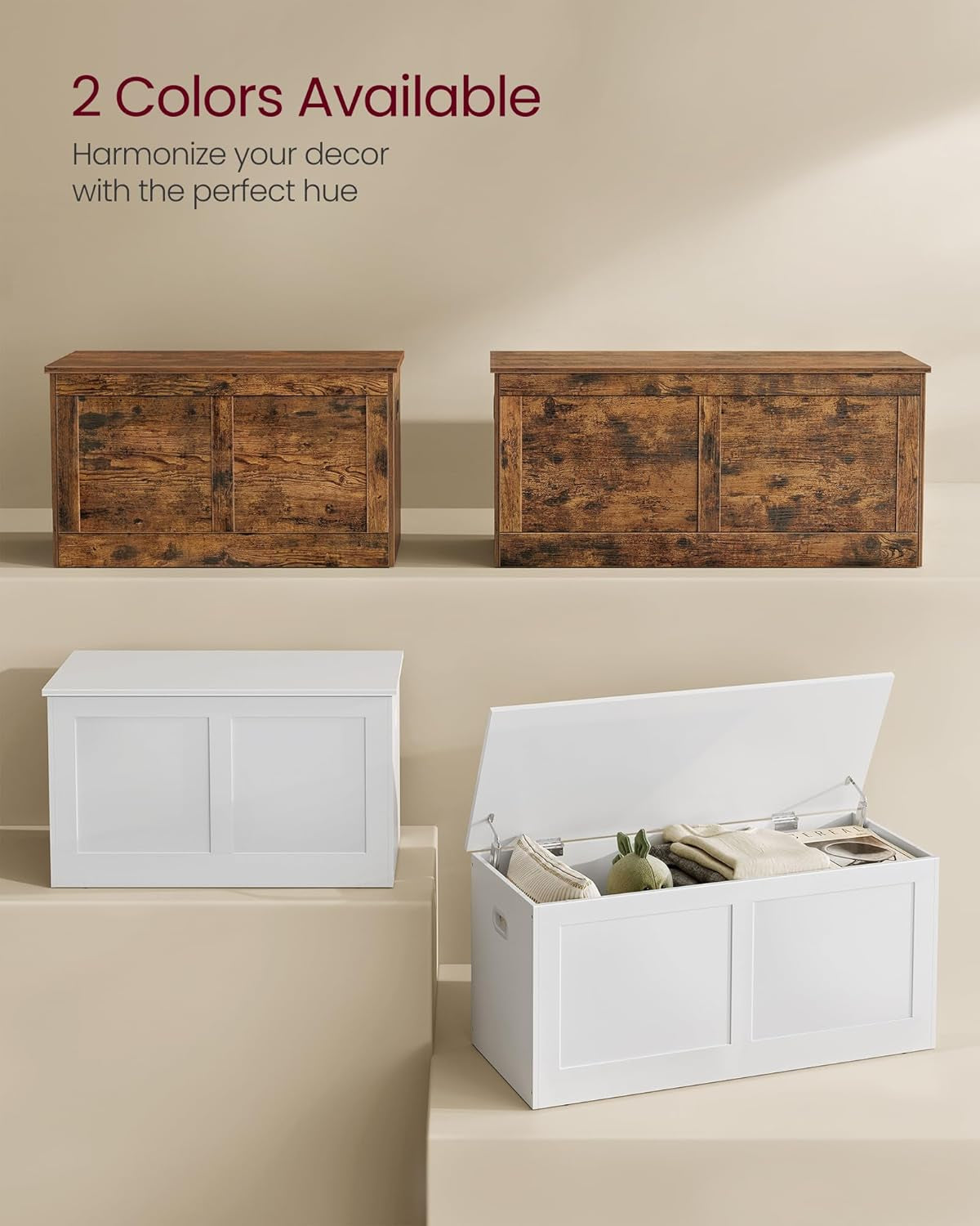 Cloud White Oversized Entryway Storage Bench Hinges