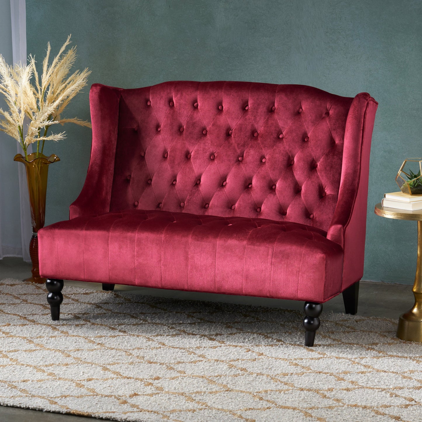 Modern Glam Velvet Loveseat
