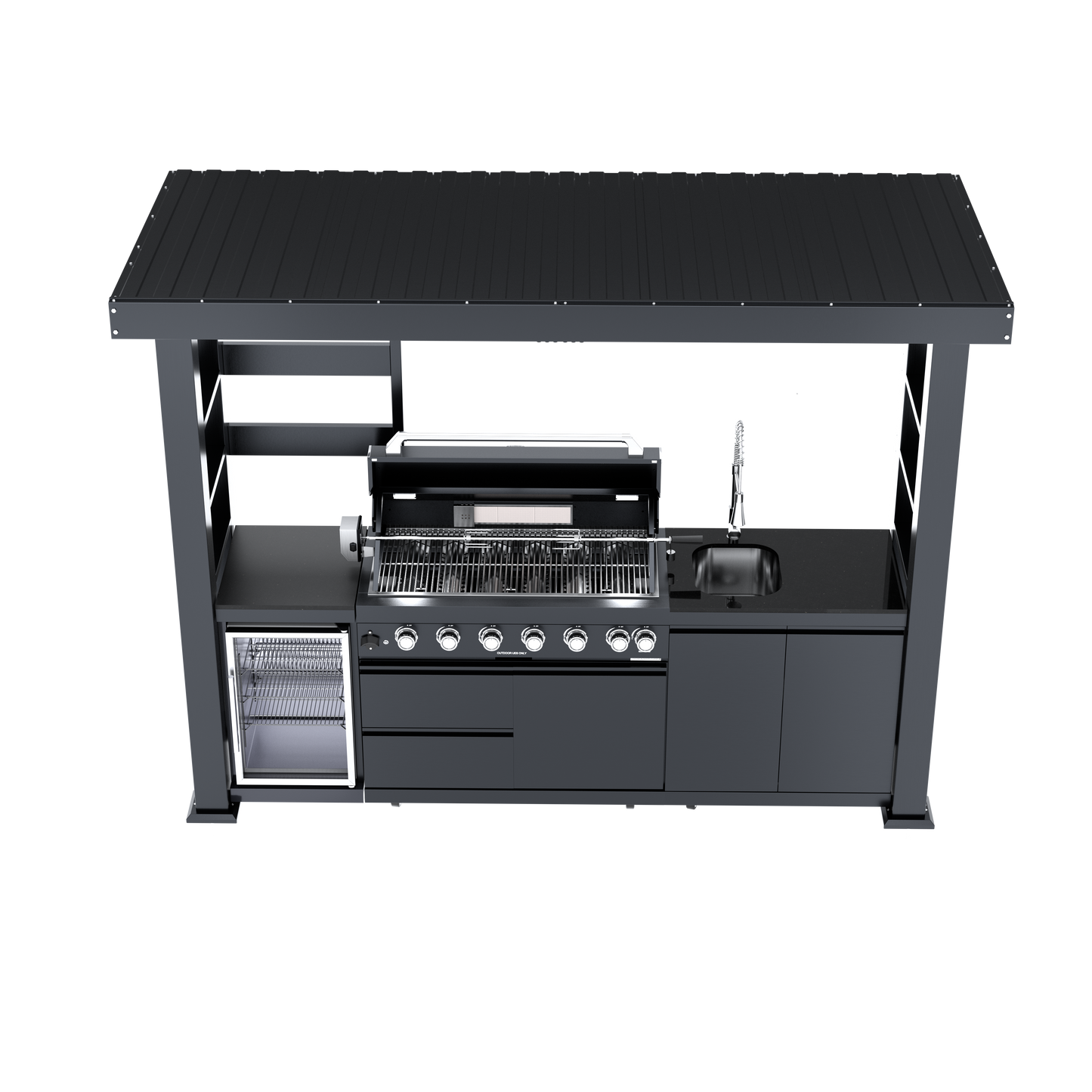 108-Inch 6-Burner Deluxe Stainless Steel Gas Outdoor Kitchen Grill